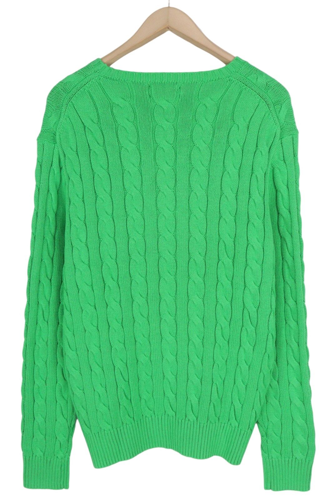 Polo Ralph Lauren L Green Pullover Cable Knit Round Neck Jumper 84630 Size US L / EU 52-54 / 3 - 2 Thumbnail