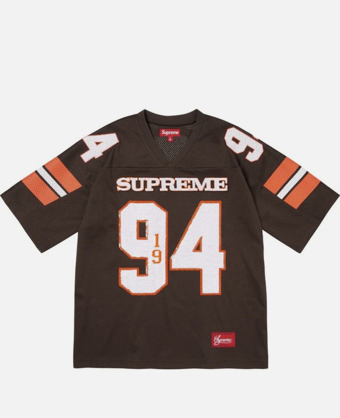 Supreme XL ポリエステル シャツ 94 Supreme Supreme Brown #94 Mesh Football Jersey – XL | Grailed