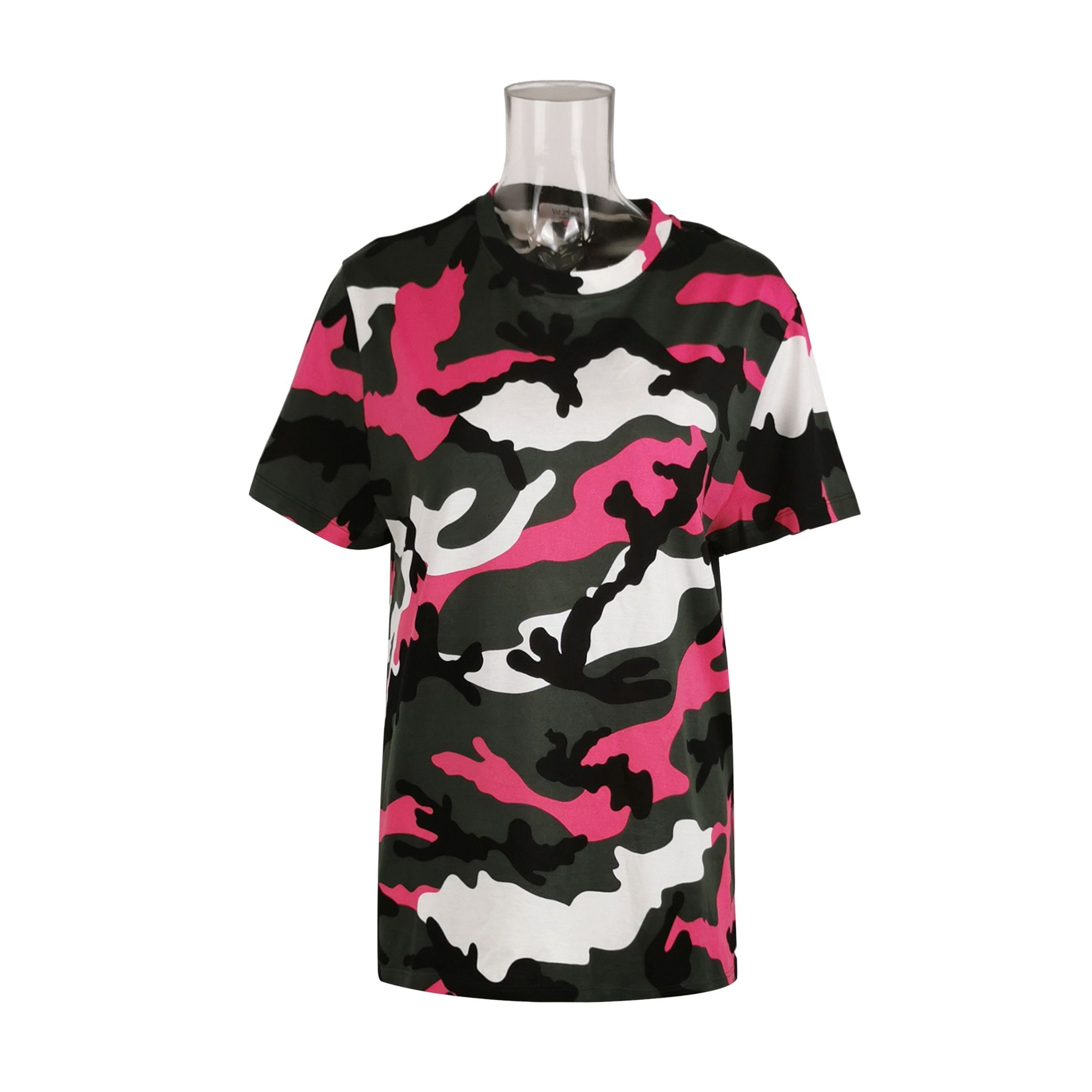 Valentino Valentino Pink Camo Cotton T-Shirt Size S Size US S / EU 44-46 / 1 - 1 Thumbnail