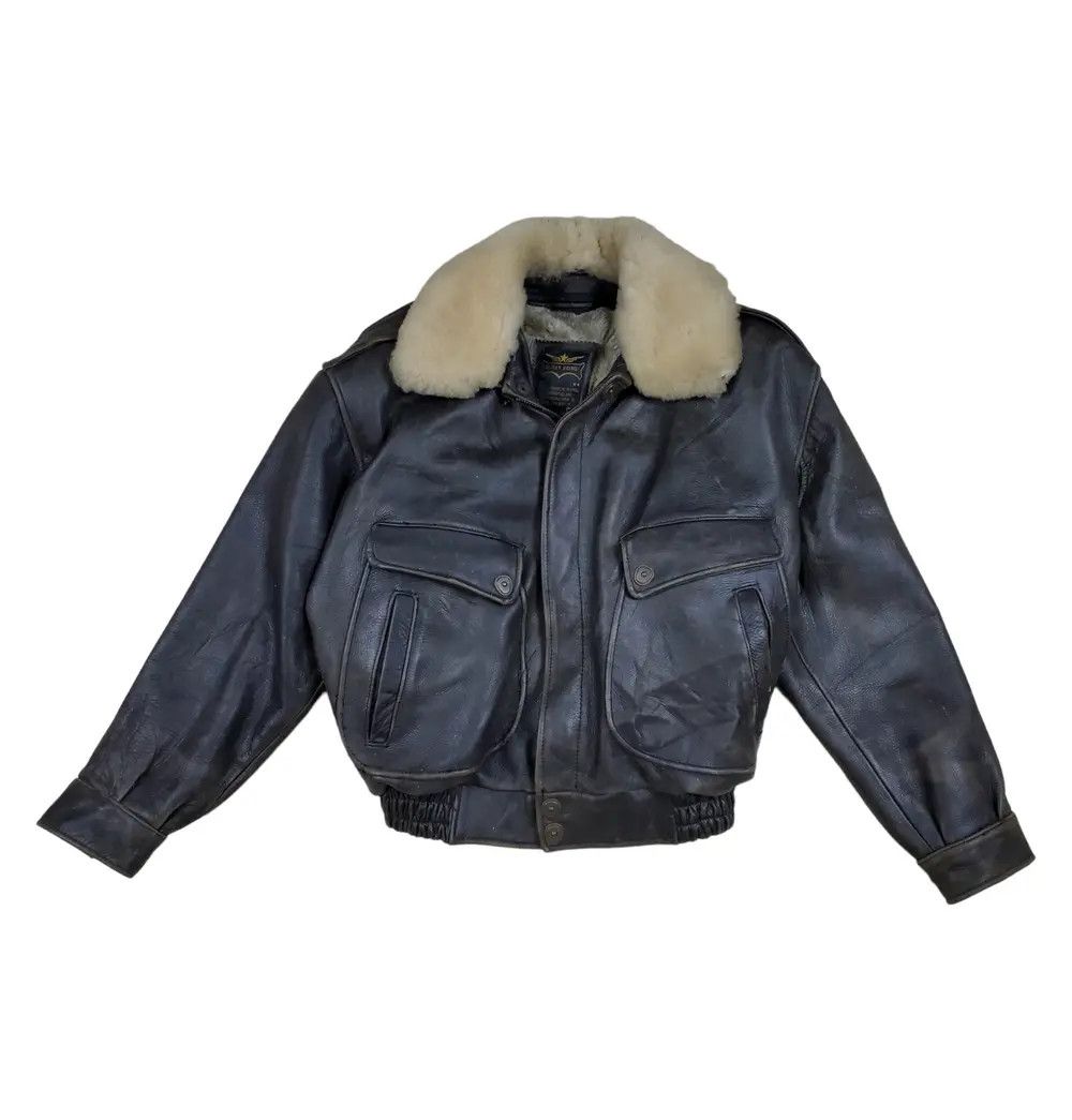 Genuine Leather 🔥Vintage Leather Jacket Human Being B3 Style🔥 Size US L / EU 52-54 / 3 - 3 Thumbnail