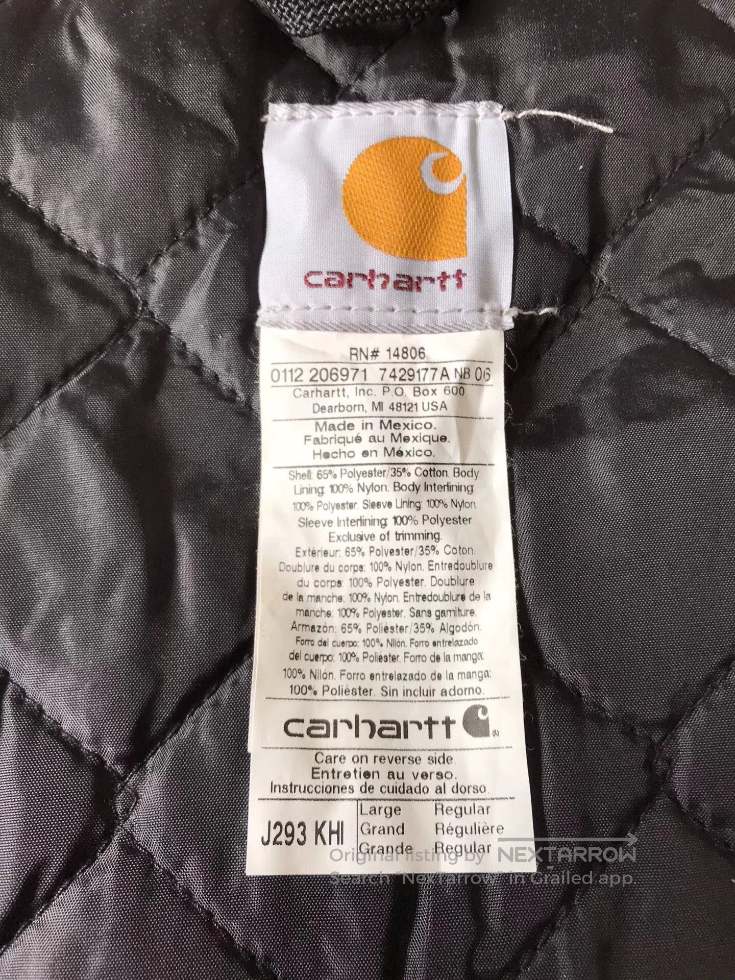Carhartt Carhartt J293 Khaki Work Jacket. Size US L / EU 52-54 / 3 - 9 Thumbnail