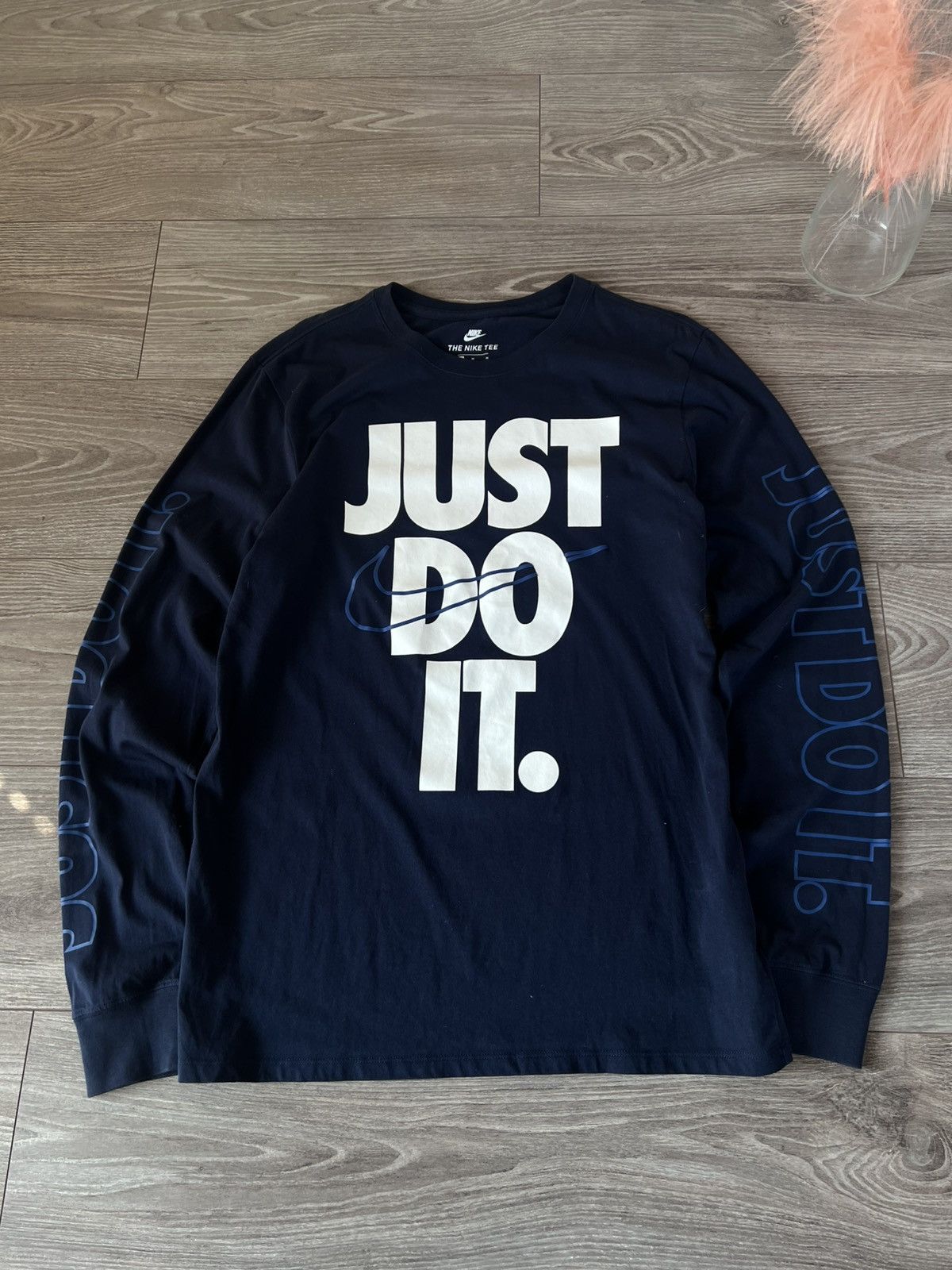 Nike ‼️Nike Big Logo Overprinted Just Do It Swoosh Long Sleeve Tee Size US M / EU 48-50 / 2 - 2 Thumbnail