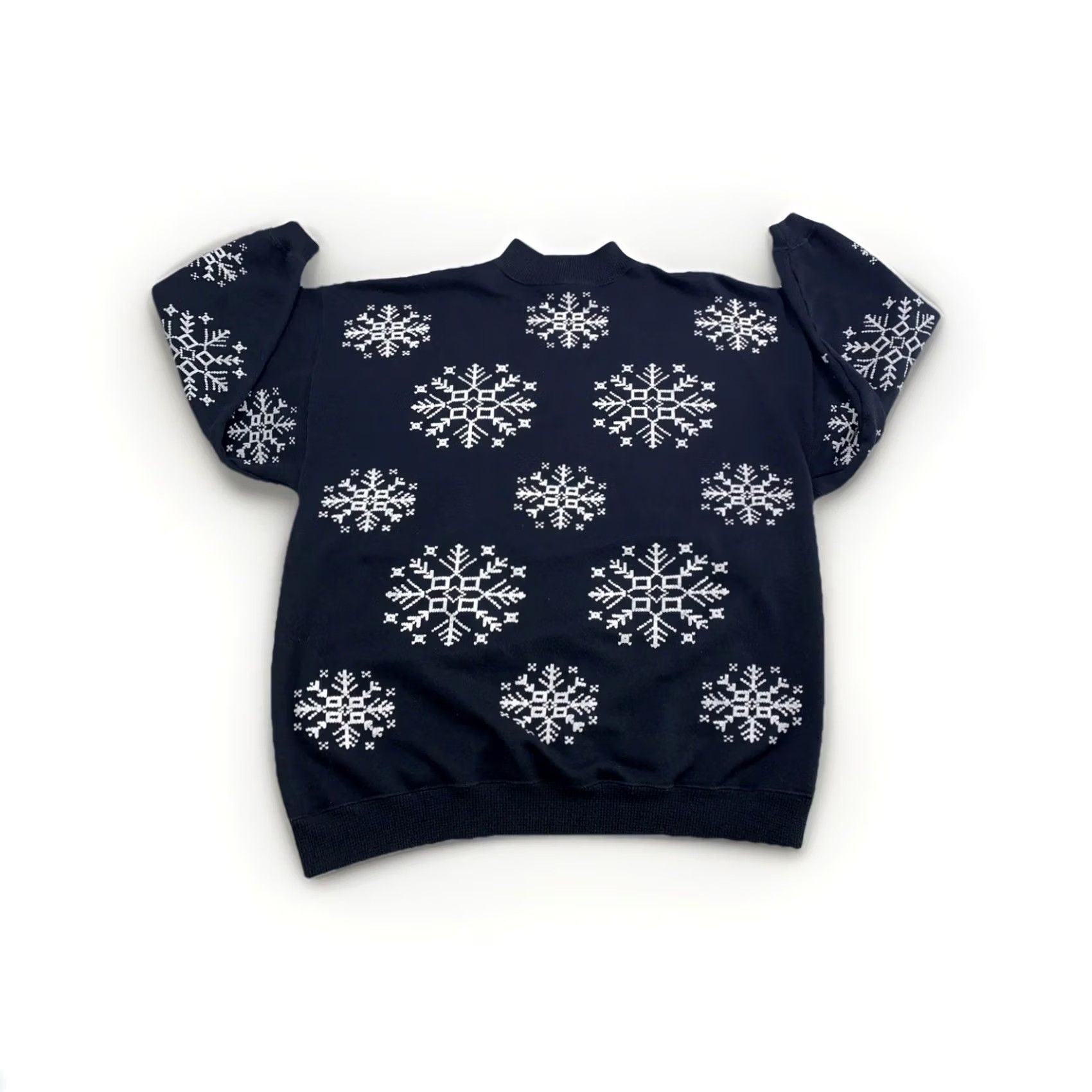 Vintage VINTAGE Ricki Division Of Ericka Black 3/4 Sleeve Snowflake Sweater L Womens Snowflake 80s Pullover High Neck Cotton Blend Swing KU Size L / US 10 / IT 46 - 2 Thumbnail