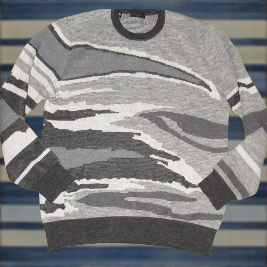 Saks Fifth Avenue SAKS FIFTH AVENUE Alpaca Cotton Blend Crewneck Sweater Large Mens Knit Gray Crewneck Sweater Large Size US L / EU 52-54 / 3 - 1 Thumbnail