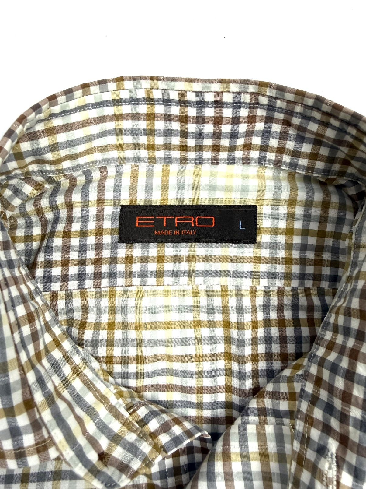 Etro Etro Vintage Plaid Button-Up Shirt Cotton Italy L Luxyry Size US L / EU 52-54 / 3 - 14 Thumbnail