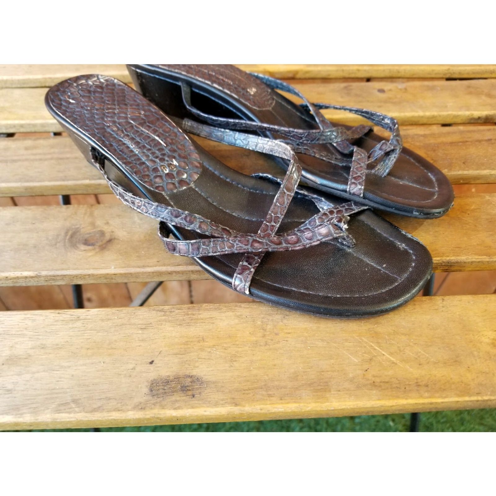 Donald Pliner VINTAGE Donald J. Pliner Womens Platform Slide Sandal 8.5 M Brown Farro Size US 9 / IT 39 - 2 Thumbnail