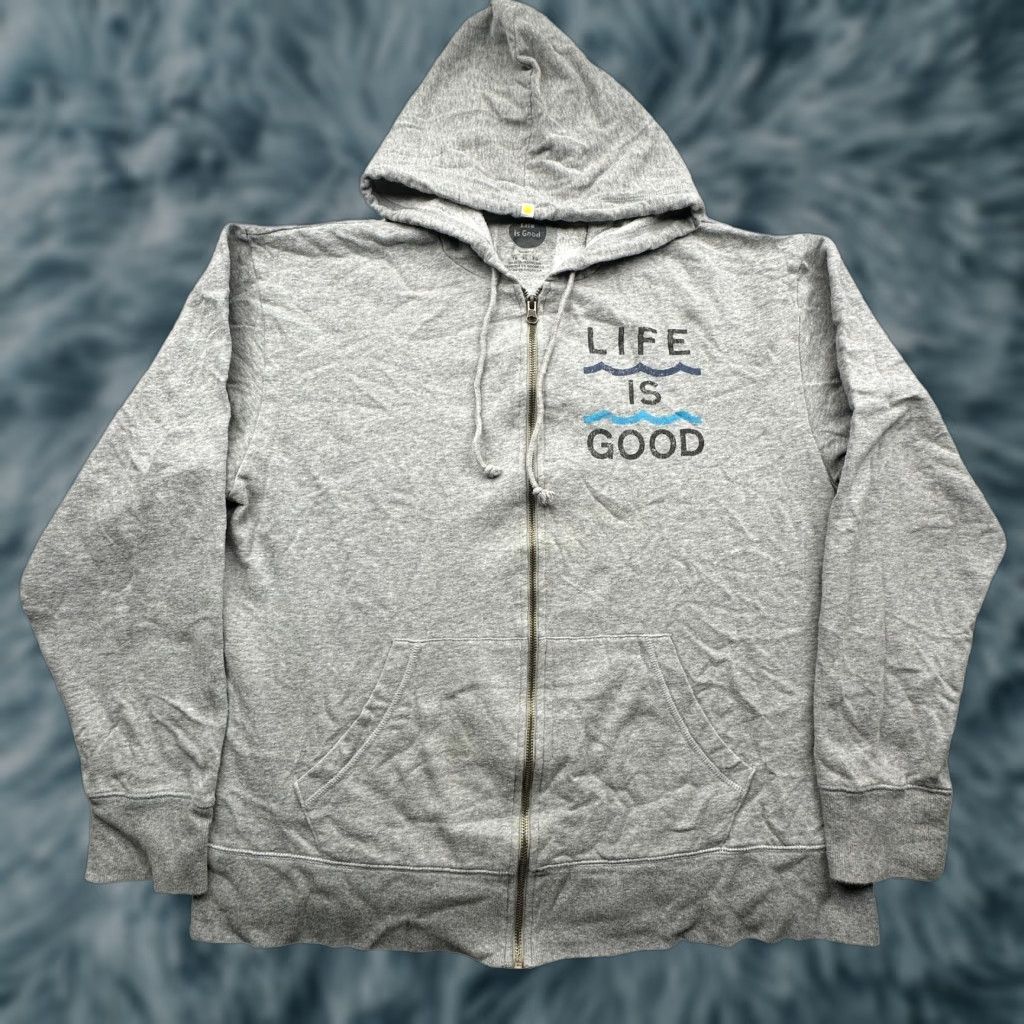 Life is Good Life is Good Keep Reel Fishing Full Zip Hoodie Sweatshirt Jacket Mens XL Gray Graphic Size US XL / EU 56 / 4 - 1 Thumbnail