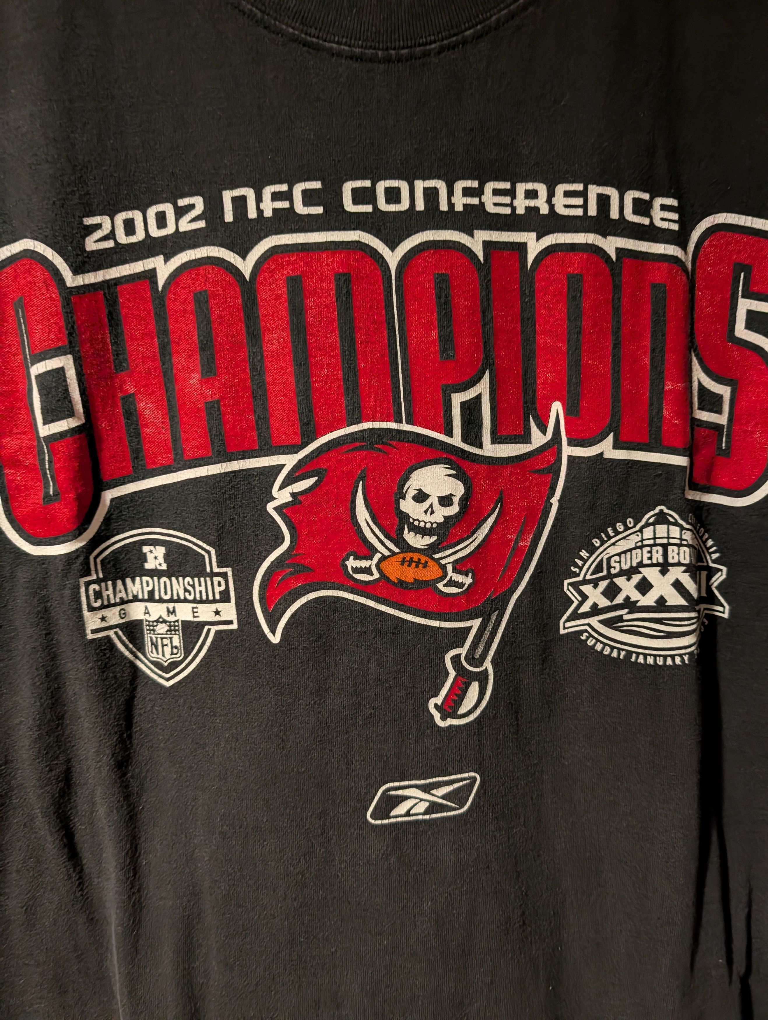 NFL Vintage Tampa Bay Buccaneers Reebok 2002 NFC T Shirt Size US XXL / EU 58 / 5 - 2 Thumbnail