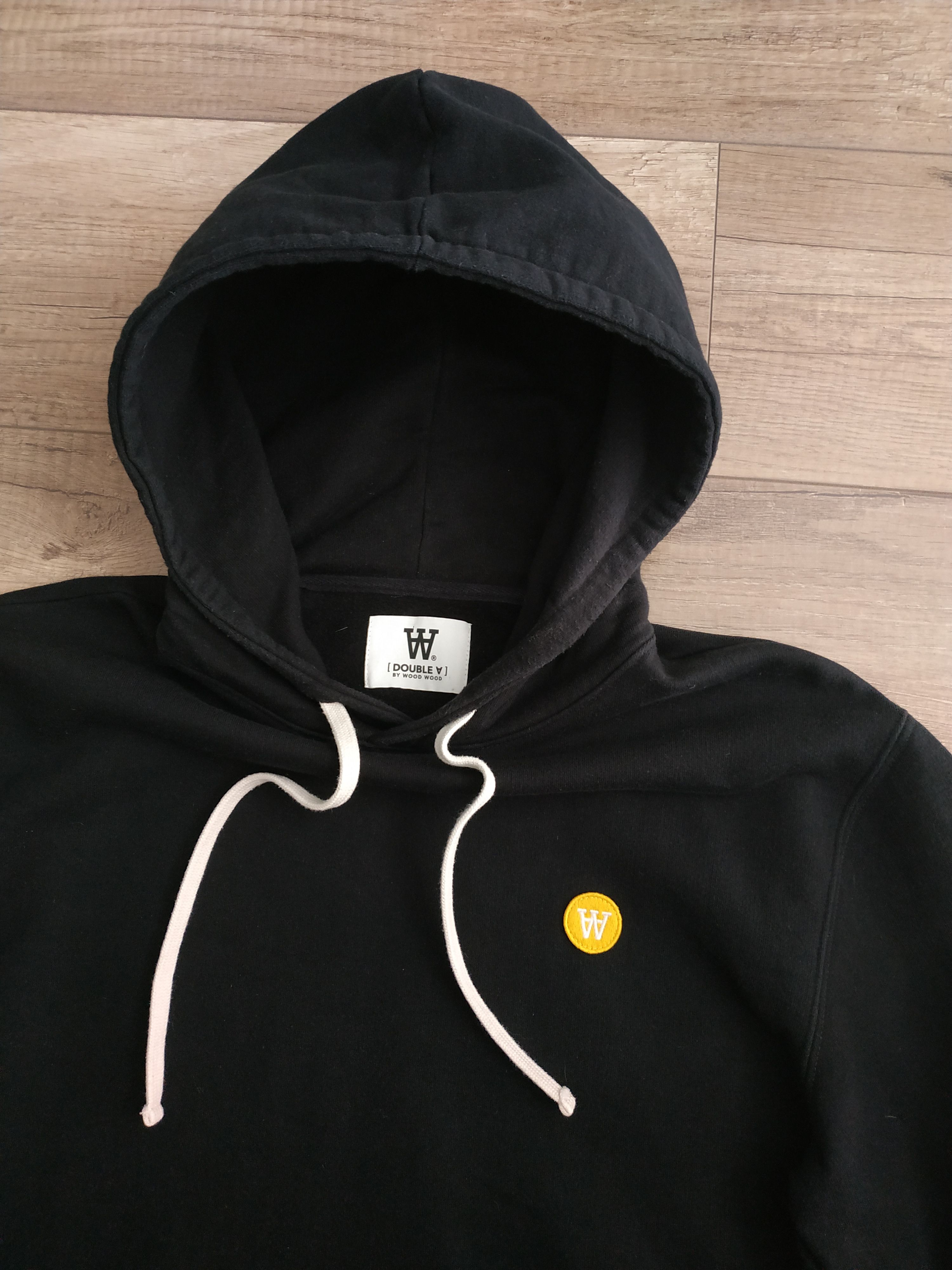 Wood Wood Wood Wood Double A Men's Black Hoodie, s. MEDIUM Size US M / EU 48-50 / 2 - 4 Thumbnail