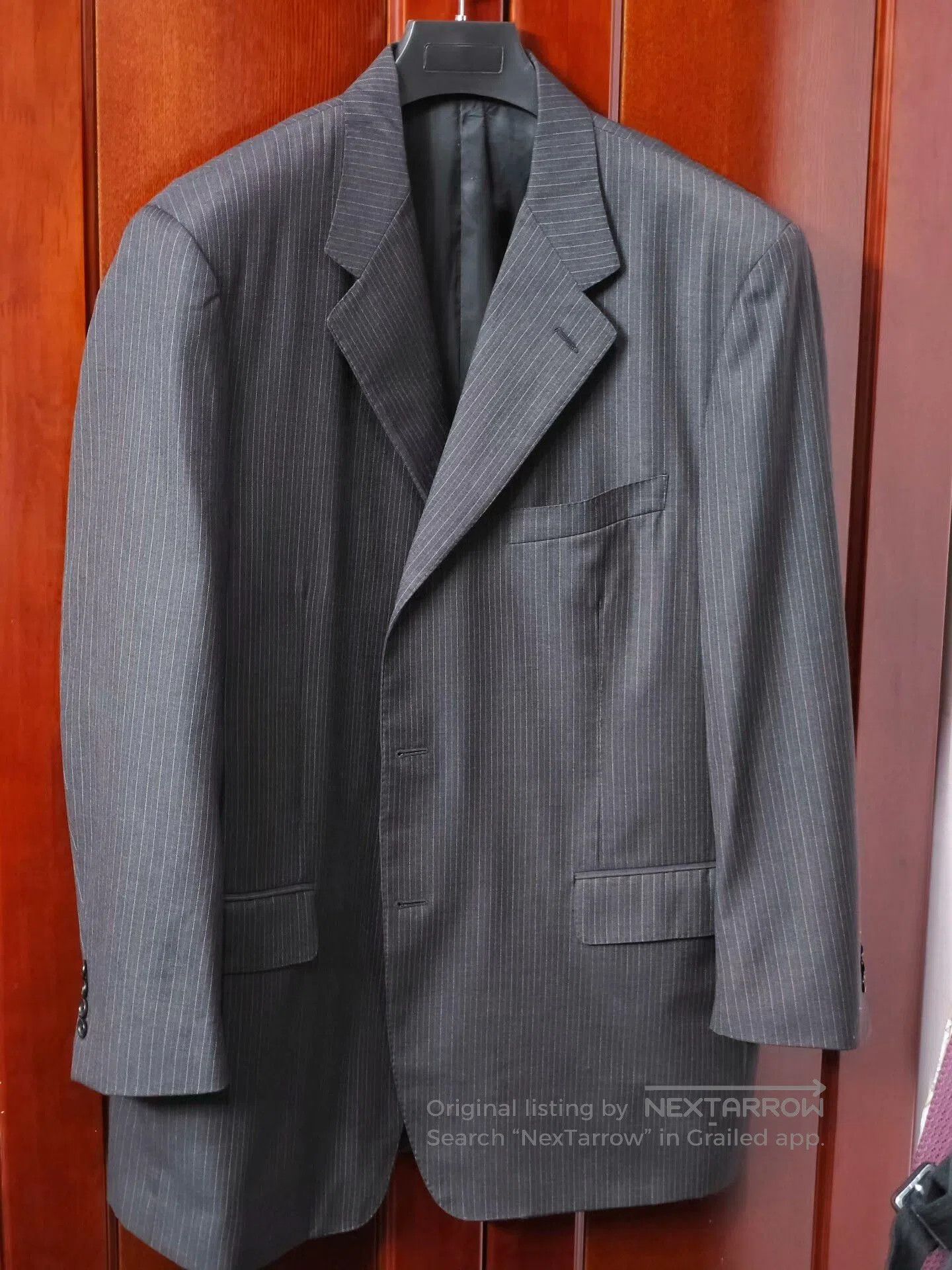 Canali Italian Wool Blazer with Pinstripes. Size US XXL / EU 58 / 5 - 1 Thumbnail