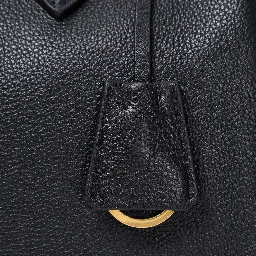 Prada Prada Black Leather Boston Handbag Size ONE SIZE - 3 Thumbnail