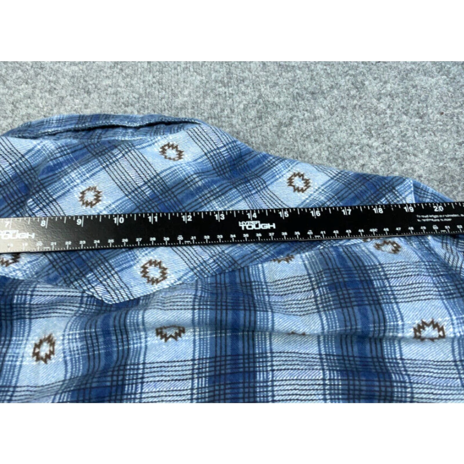 Vintage VINTAGE High Noon Men's Flannel Shirt Cotton Casual Western Plaid Snap Button-Medium Blue Rockabilly Size US M / EU 48-50 / 2 - 4 Thumbnail