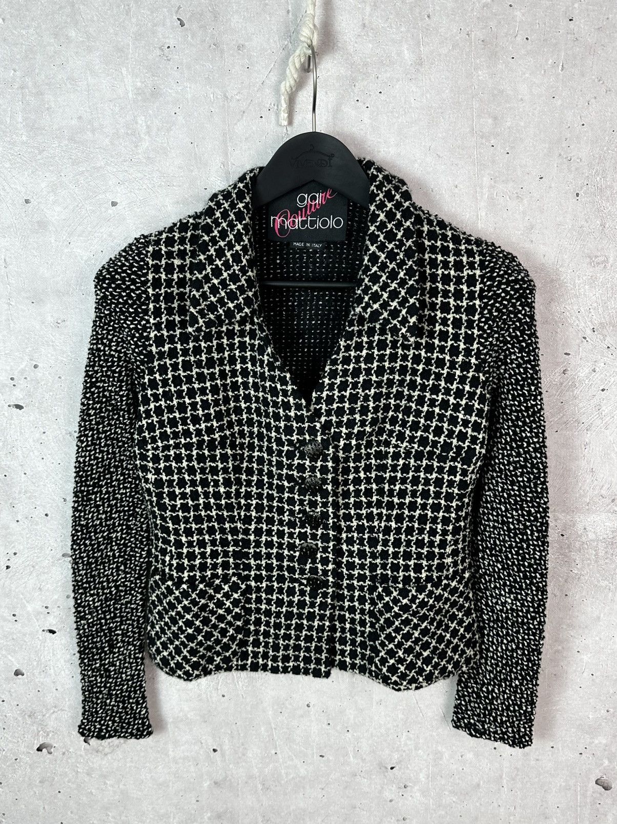 Other Gai Mattiolo Couture Made in Italy Wool Tweed Blazer Jacket Size M / US 6-8 / IT 42-44 - 1 Thumbnail
