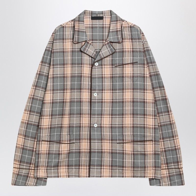 Prada Prada Steel/Cameo Checked Cotton Shirt Size US L / EU 52-54 / 3 - 1 Thumbnail