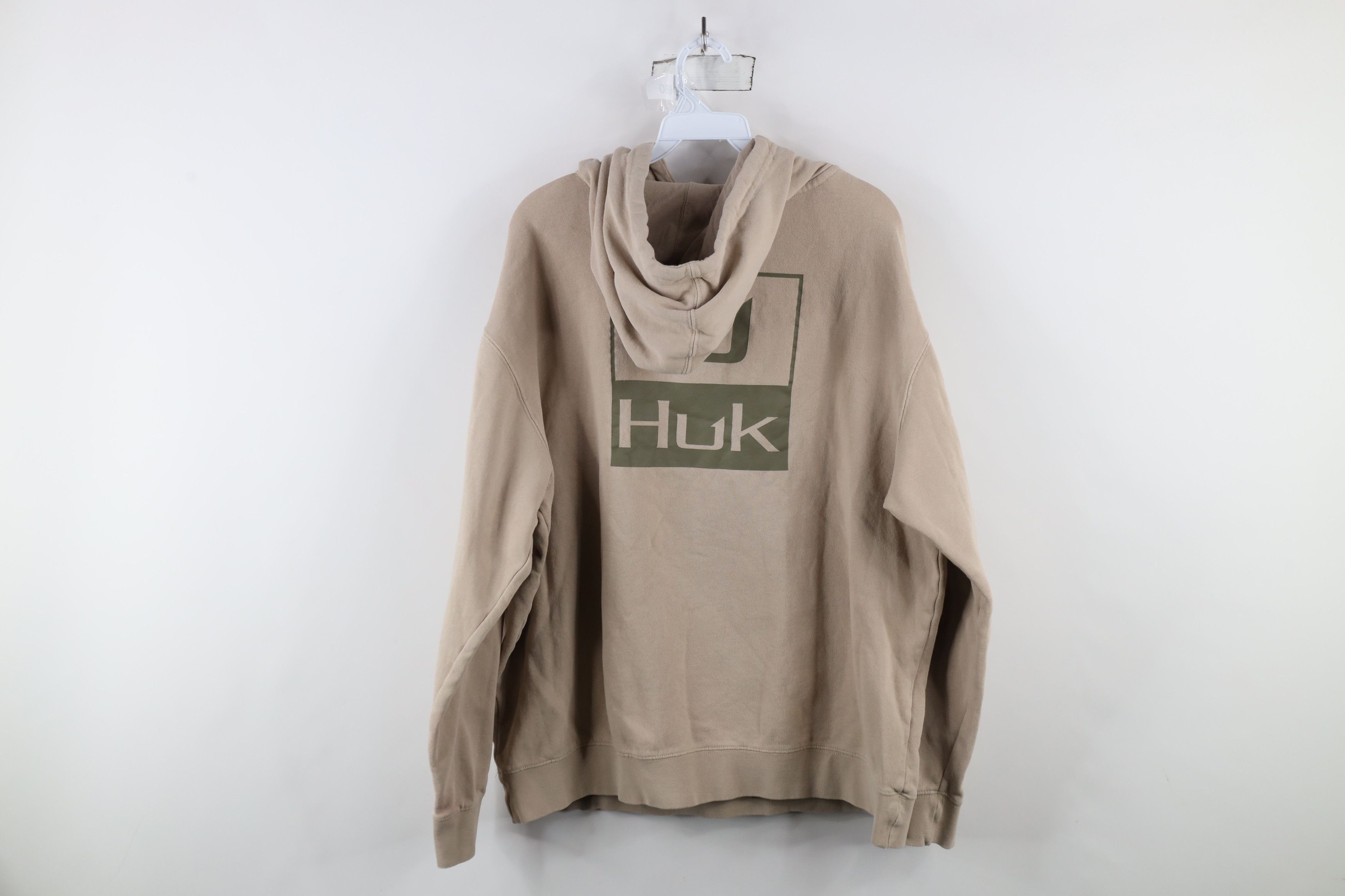 Vintage Huk Fishing Spell Out Hoodie Sweatshirt Beige Khaki Tan Size US L / EU 52-54 / 3 - 13 Thumbnail