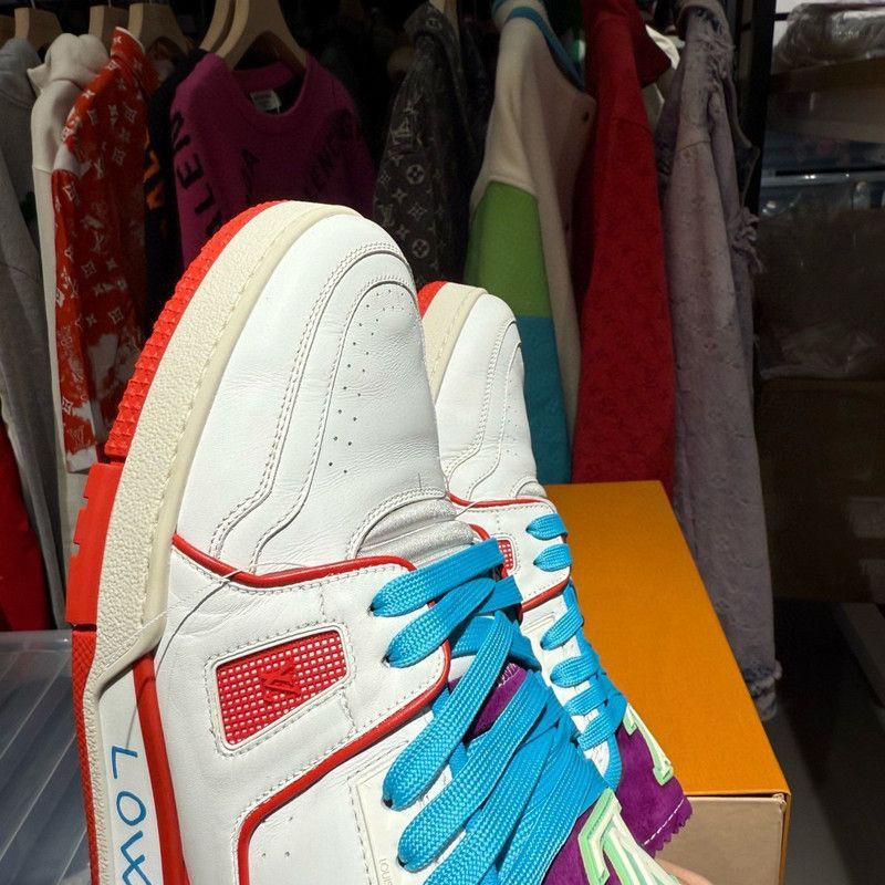 Louis Vuitton Louis Vuitton Trainer Upcycling White and Red Sneakers -250 Size US 10.5 / EU 43-44 - 8 Thumbnail