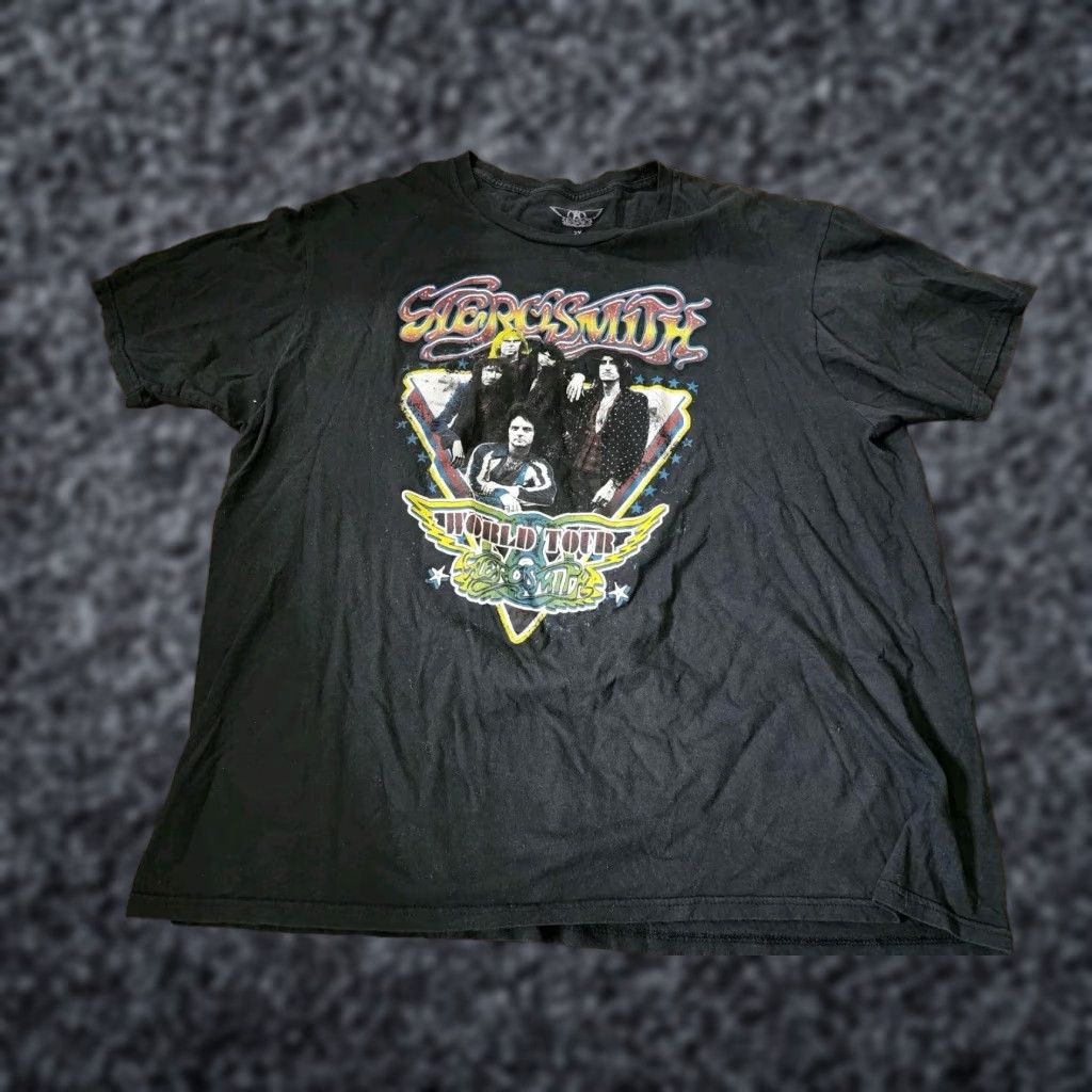 Aerosmith Vintage Aerosmith Band T-Shirt Men’s 2XL Short Sleeve Black Rock Music Tee Size US XXL / EU 58 / 5 - 1 Thumbnail