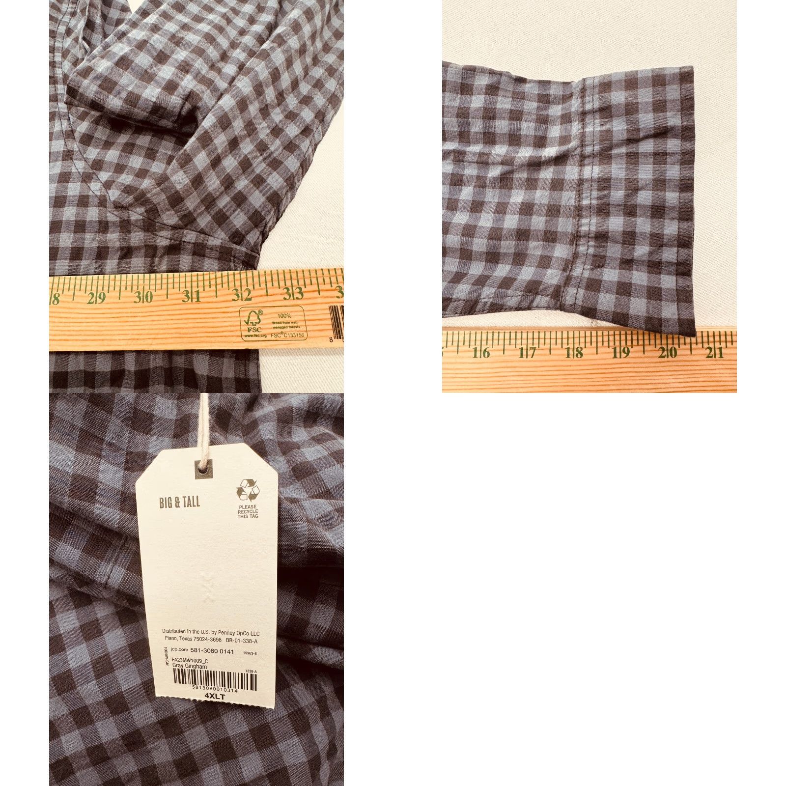 Vintage VINTAGE Mutual Weave Long Sleeve Button-Up Mens 4XLT Check Shirt NEW NWT 2753 Size US XXL / EU 58 / 5 - 8 Thumbnail