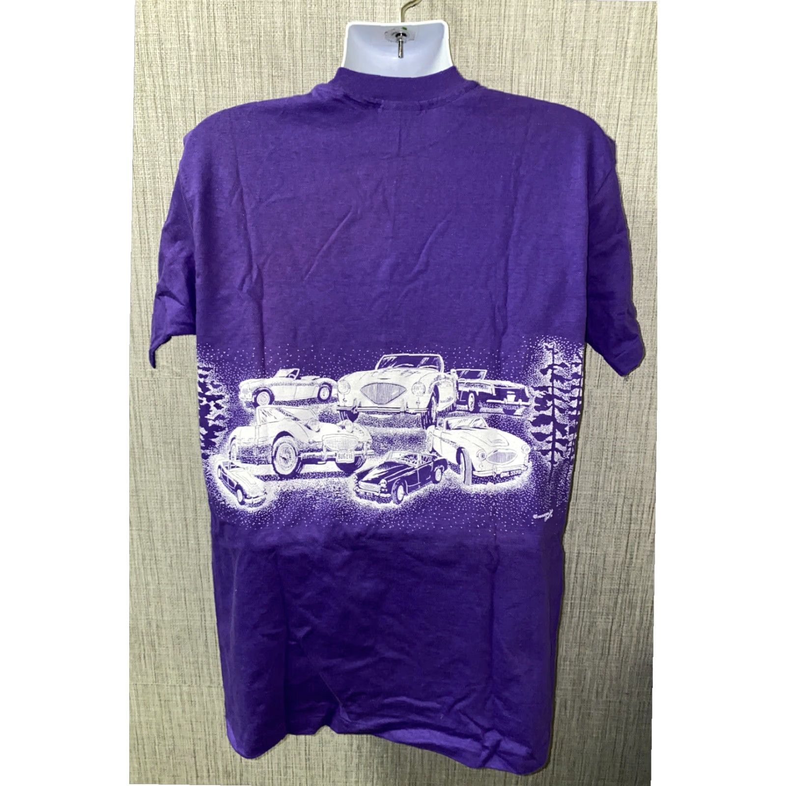 Hanes Hanes Beefy-T Mens Purple Short Sleeve Graphic T-Shirt Large 1990s USA Car Theme Size US L / EU 52-54 / 3 - 4 Thumbnail