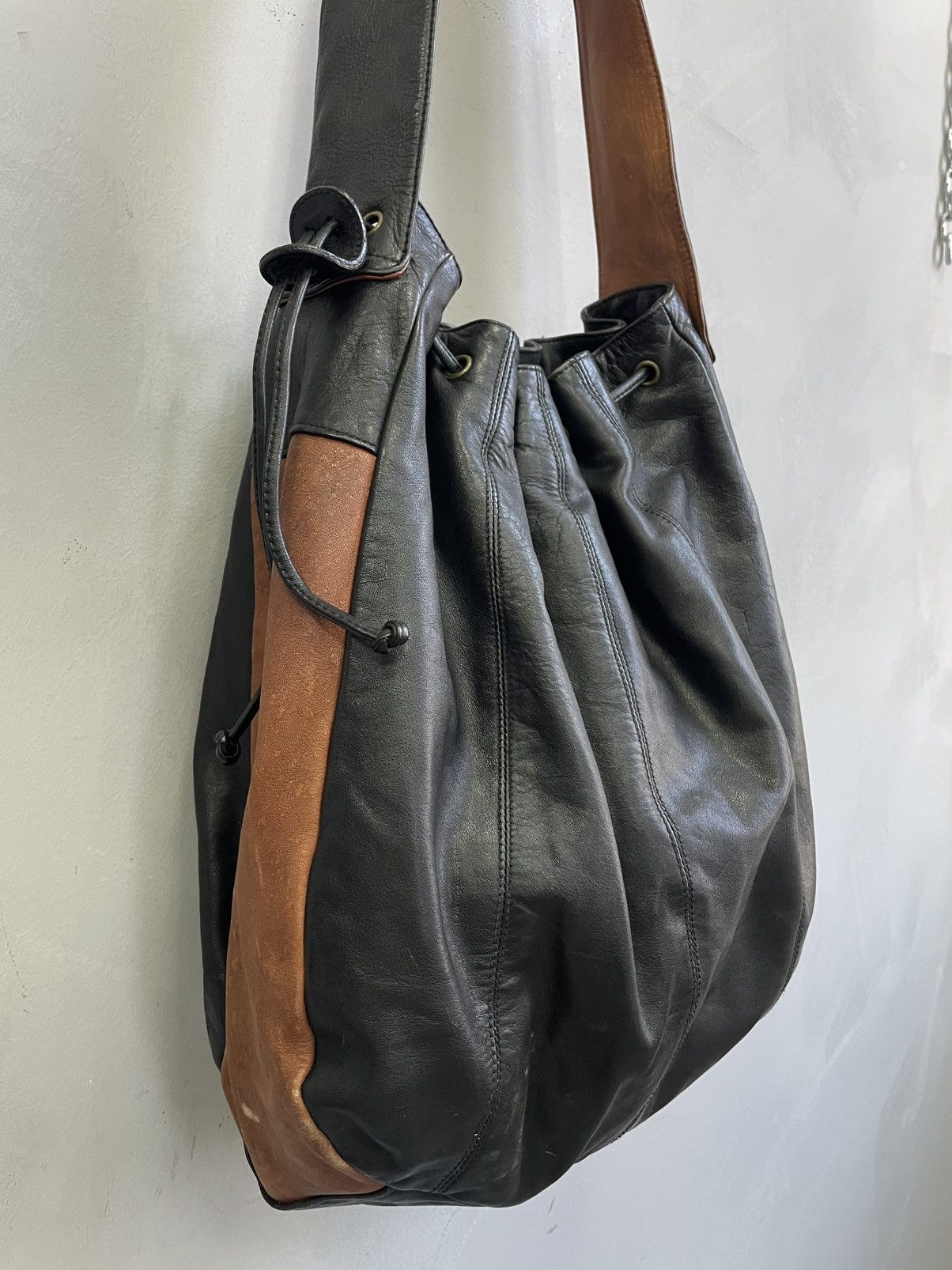 KMRii Vintage Leather Bucket Bag kmrii style Handmade 90s Size ONE SIZE - 3 Thumbnail