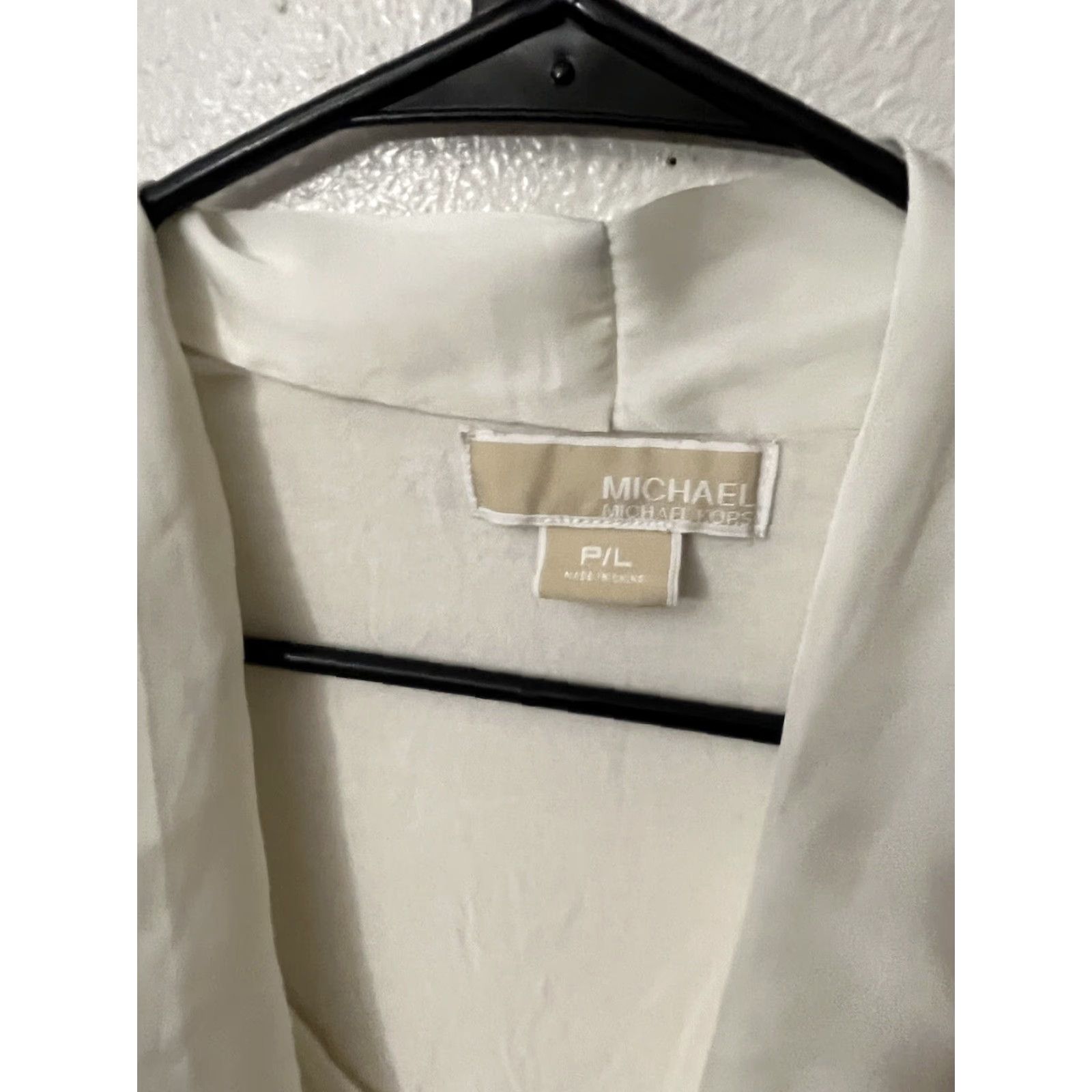 Vintage VINTAGE Michael Kors Long Sleeve Blouse White Petites Large Womens Size L / US 10 / IT 46 - 2 Thumbnail