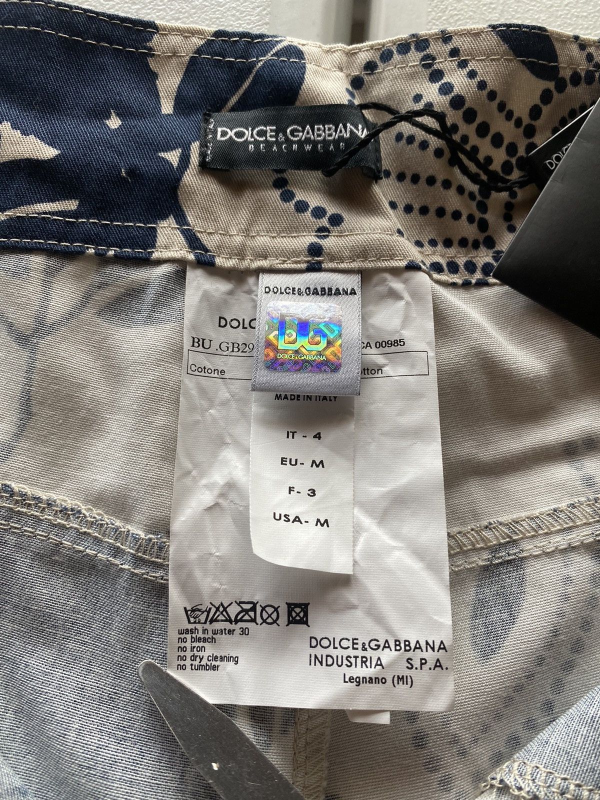 Dolce & Gabbana Dolce & Gabbana 🇮🇹 Runway Blue/Tan The Cut-Outs Shorts M NEW Size US 34 / EU 50 - 4 Thumbnail