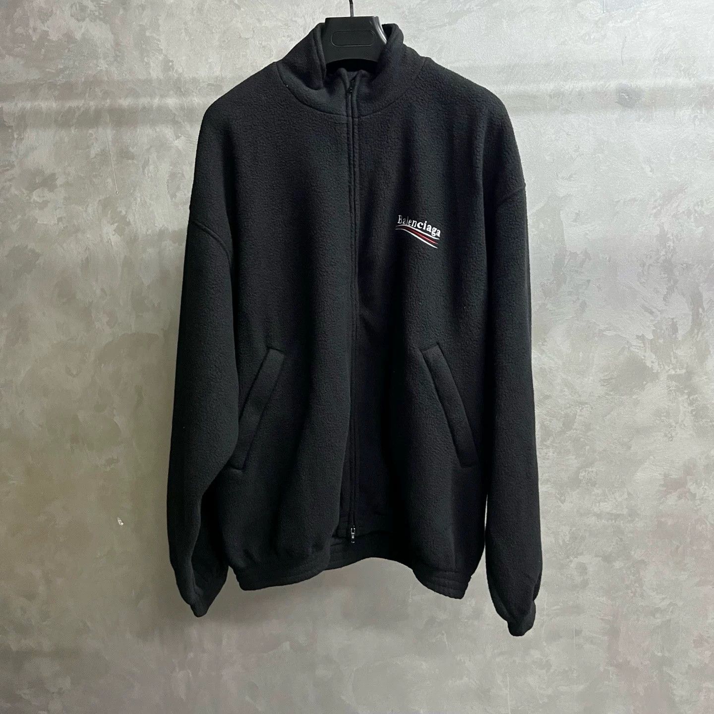 Balenciaga Balenciaga Black Logo Print Zip Jacket Size US XXS / EU 40 - 1 Thumbnail