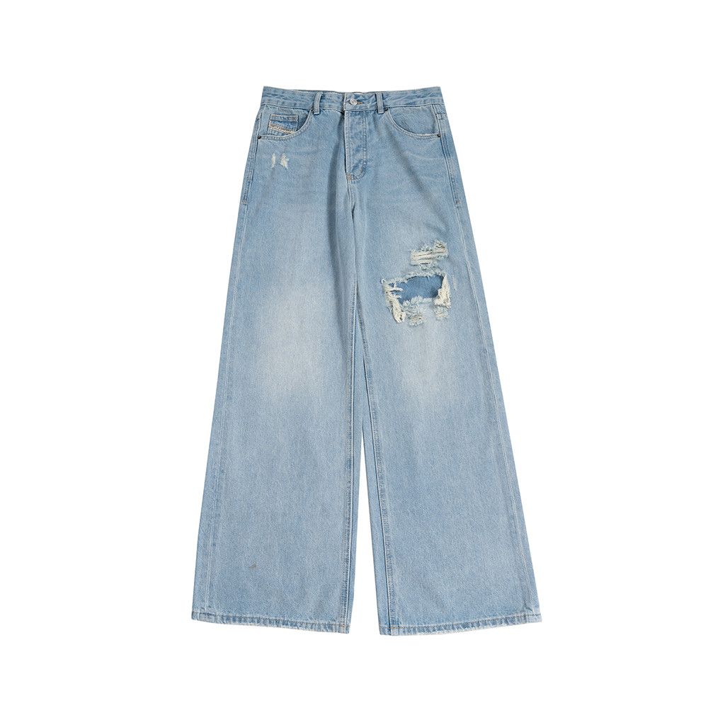 Designer × Japanese Brand × Jean Baggy Flared Leg Striped Rusty Jeans Size US 30 / EU 46 - 4 Thumbnail