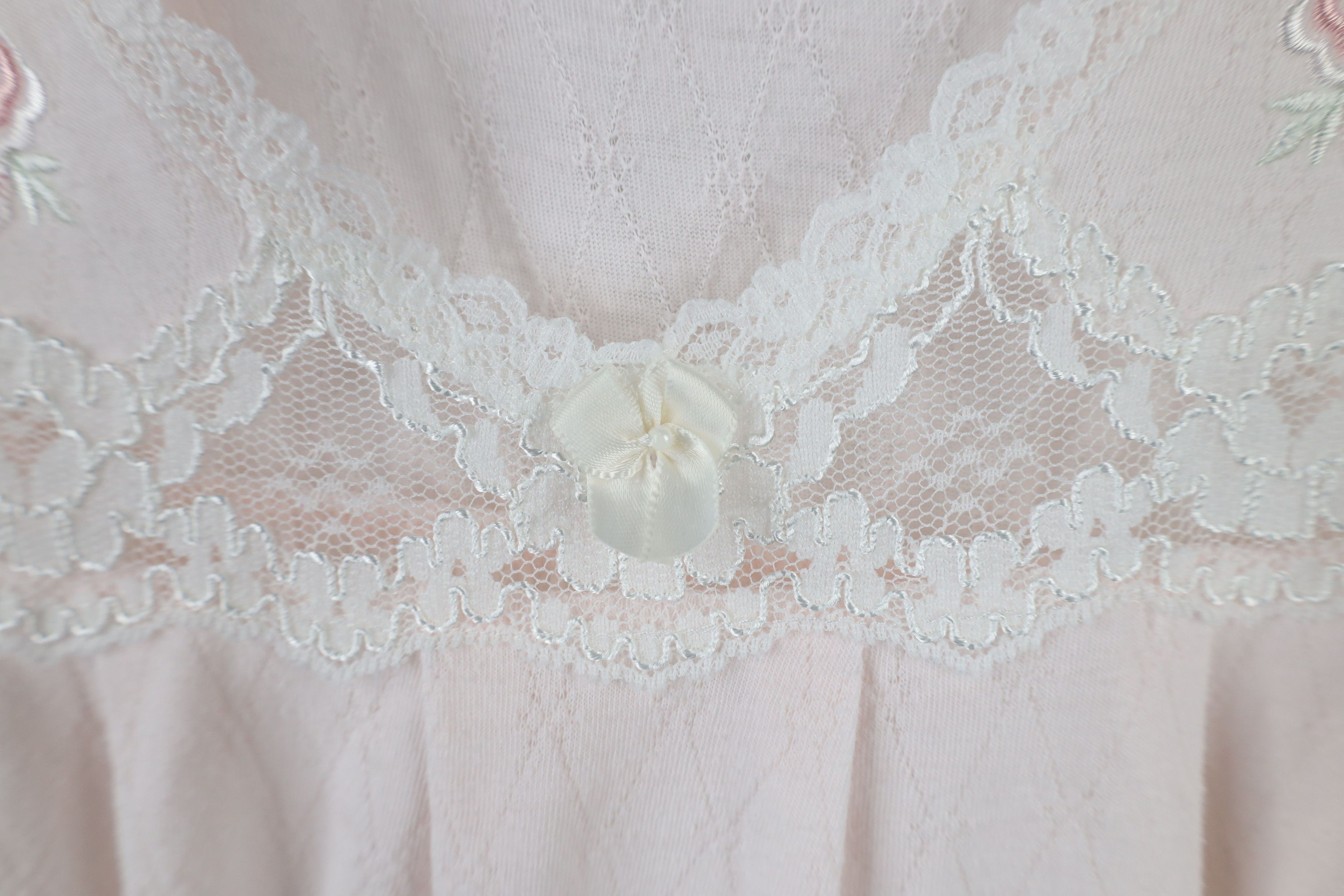 Vintage Vintage 90s Miss Elaine Flower Lace Night Gown Sleep Shirt Size M / US 6-8 / IT 42-44 - 5 Thumbnail