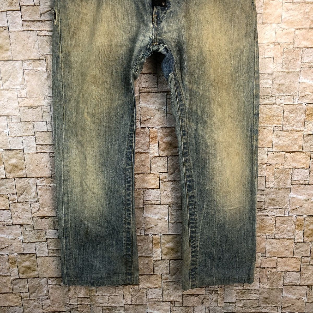 Replay Replay patchwork vintage Blue jeans Denim Pants #A573 Size US 35 - 3 Thumbnail