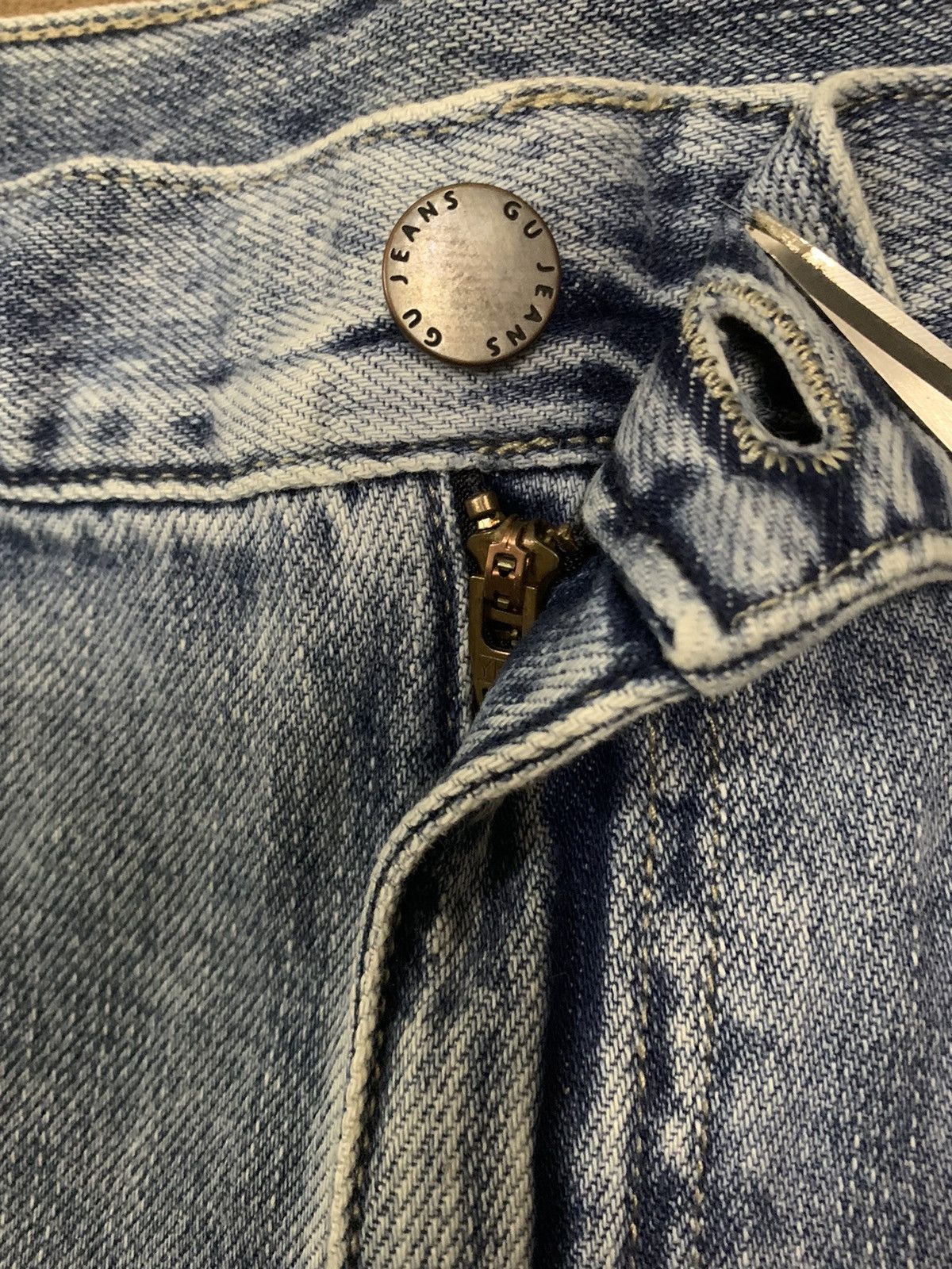 GU × Japanese Brand × Jun Takahashi Vintage Japanese Brand GU Baggy Fatigue Cargo Jeans Size US 30 / EU 46 - 4 Thumbnail