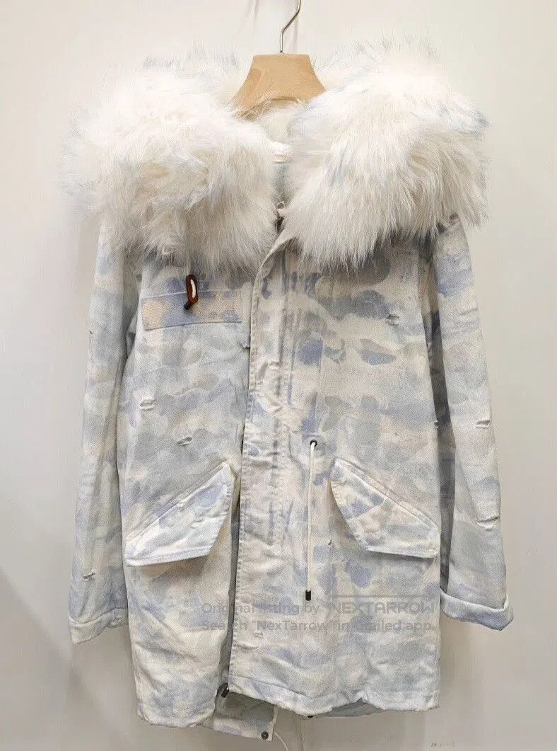 MR & MRS ITALY MrMrs Hooded Fur Parka Jacket. Size S / US 4 / IT 40 - 1 Thumbnail