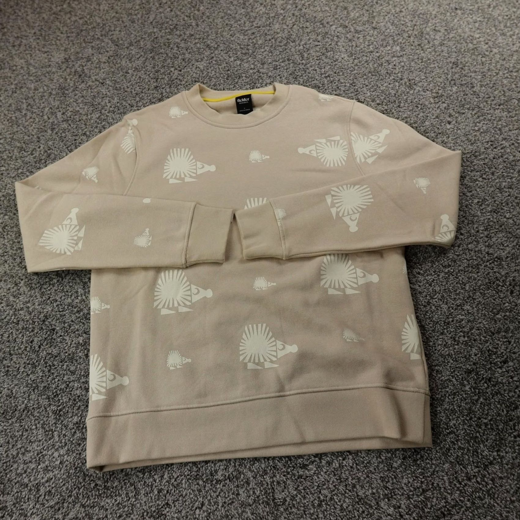 Bonobos Bonobos Sweatshirt Mens S Beige Hedgehog Graphic Pullover Crewneck Fleece Top Size US S / EU 44-46 / 1 - 2 Thumbnail