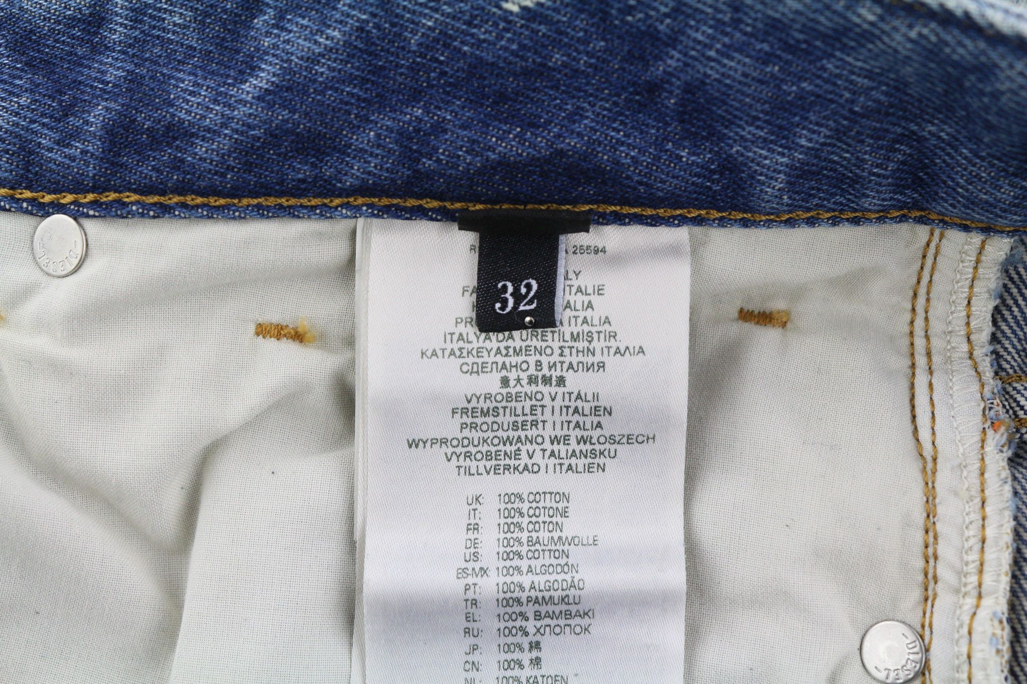 Diesel D-REKIV-Z 09C90 W32/L34 Distress Washed Denim 40391 Size US 32 / EU 48 - 7 Thumbnail