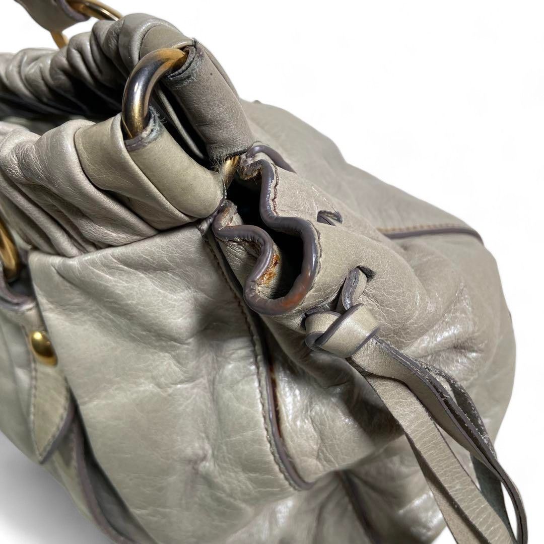 Miu Miu Miu Miu - leather handbag grey 2way shoulder bag Size ONE SIZE - 4 Thumbnail