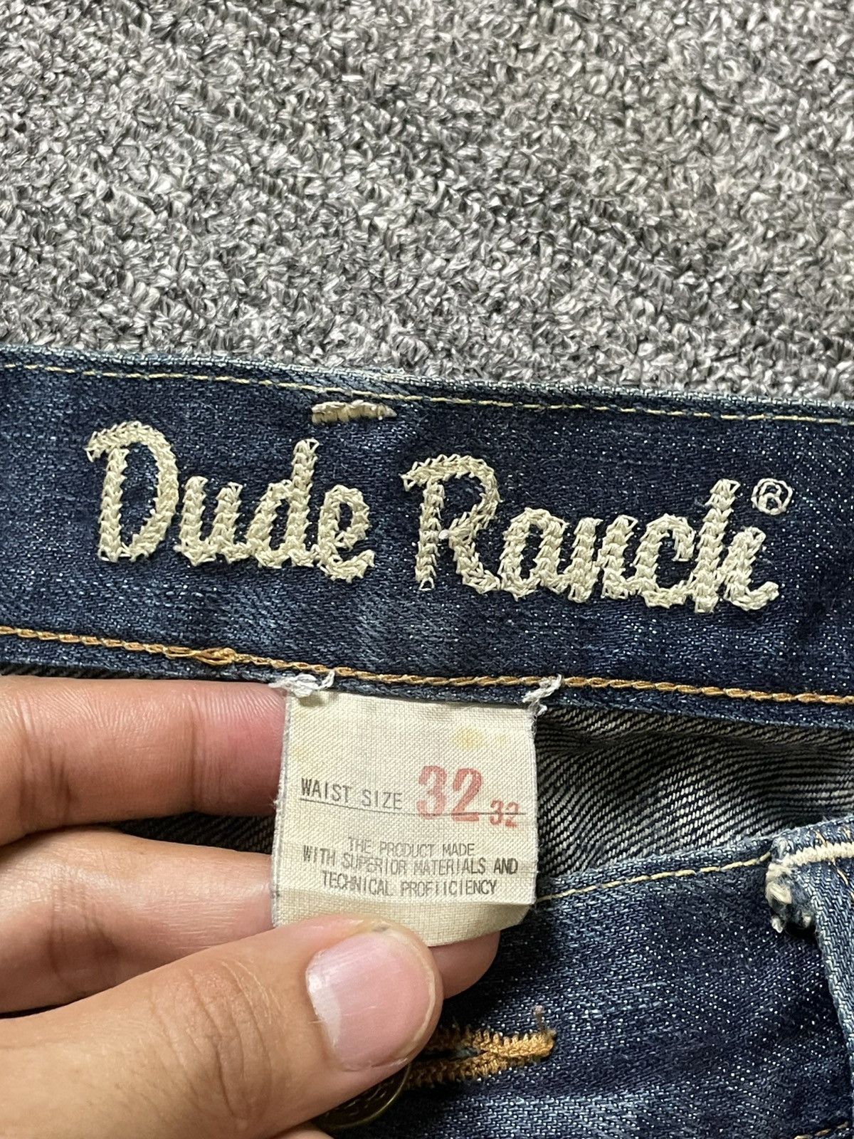 Japanese Brand × Vintage Vintage DUDE RANCH Distressed Denim Ripped Jeans (117) Size US 35 - 8 Thumbnail