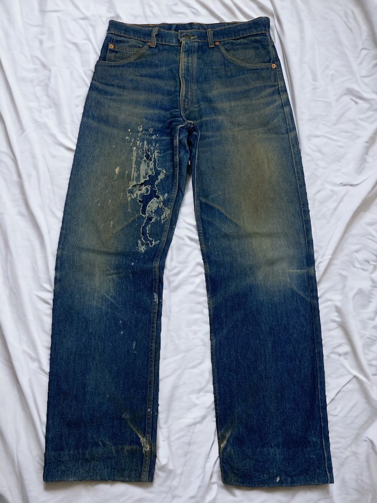 Vintage Levis 607 Orange Tab Mud Wash Distressed (AE10)