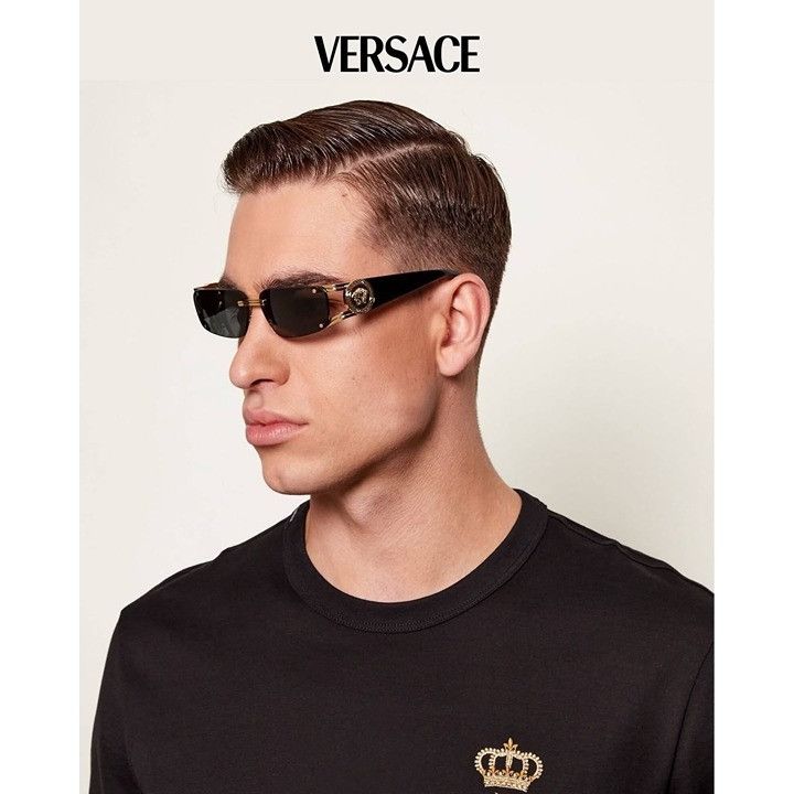 Versace Versace VE2291 100275 Sunglasses Gold/Havana Rectangle Frame Size ONE SIZE - 3 Thumbnail