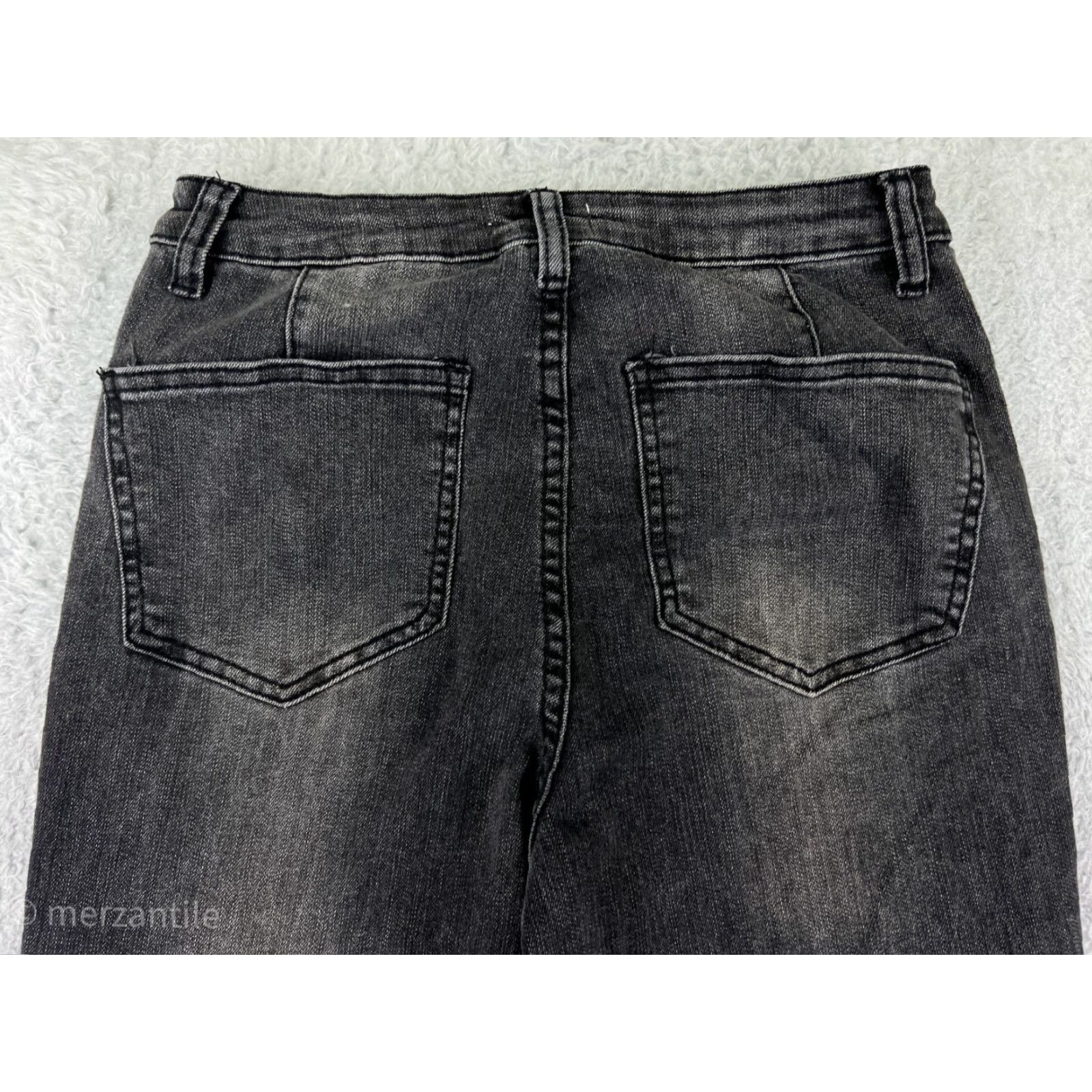 Forever 21 Forever 21 Jeans Women 27 Black Denim Flared 5-Pocket Stretch Cotton Button Fly Size 27" / US 4 / IT 40 - 3 Thumbnail