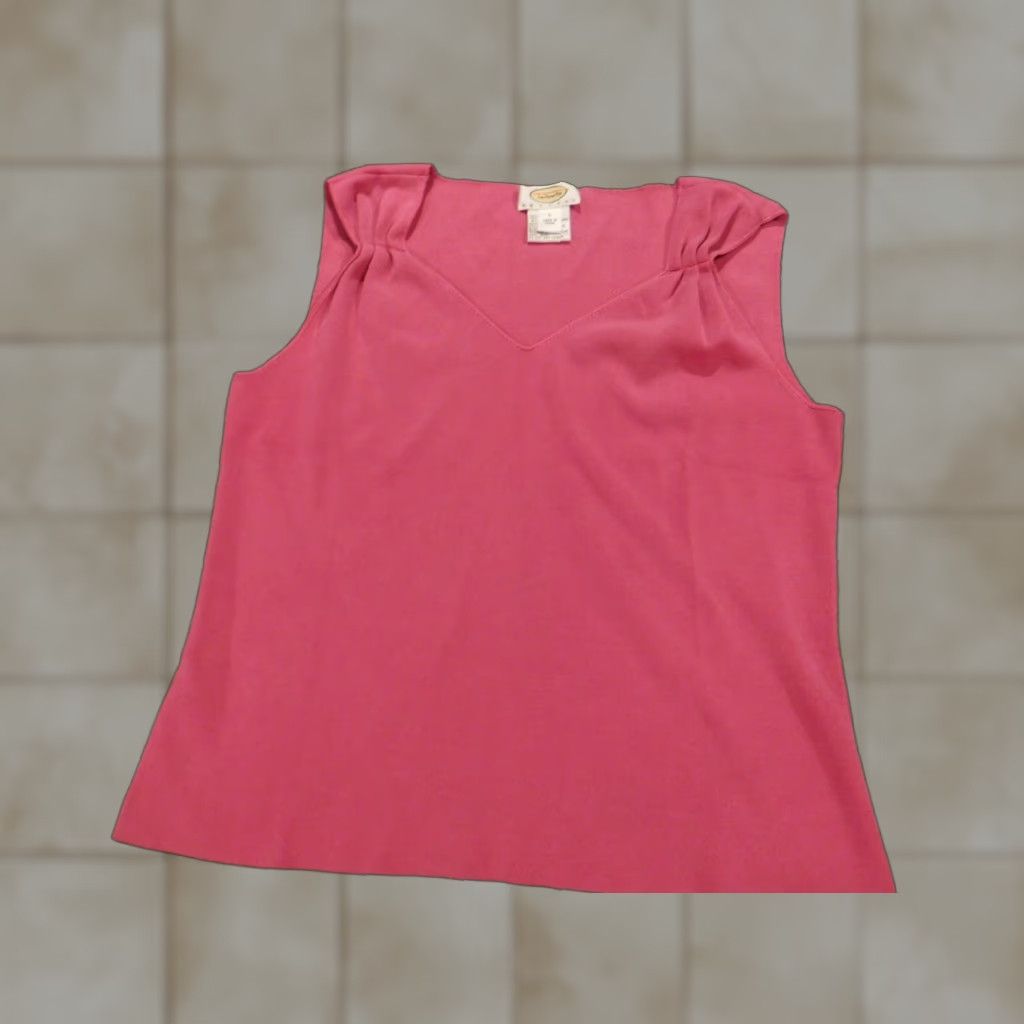 Talbots Talbots Blouse Sleeveless Pink Pullover Stretch Petites Womens Large Size L / US 10 / IT 46 - 1 Thumbnail