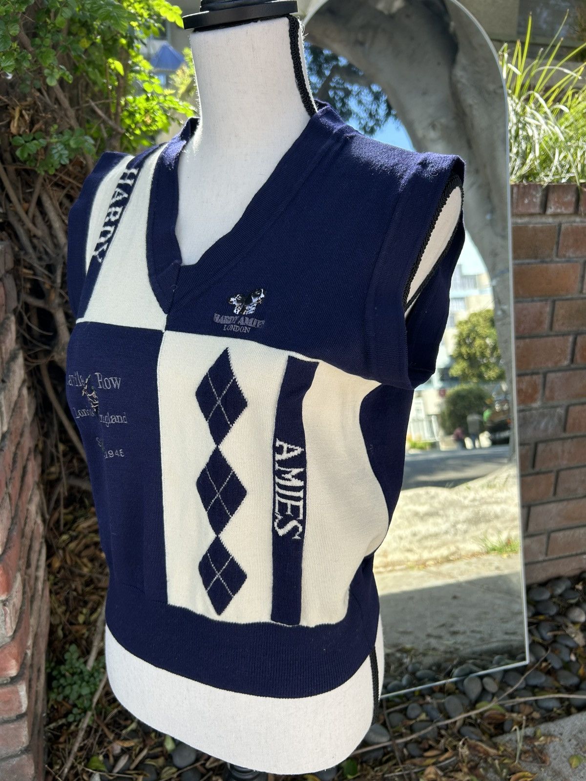 Hardy Amies Navy and White Hardy Aimes Golf Sweater Vest Size S / US 4 / IT 40 - 3 Thumbnail
