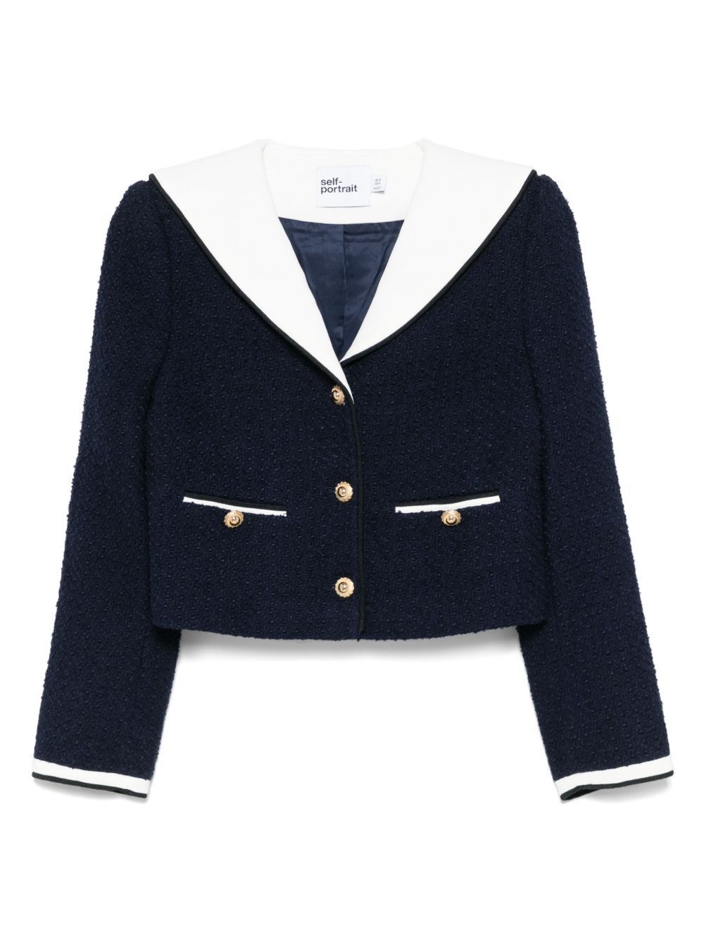 Self-Portrait BOUCLÉ SHORT JACKET Size L / US 10 / IT 46 - 1 Thumbnail