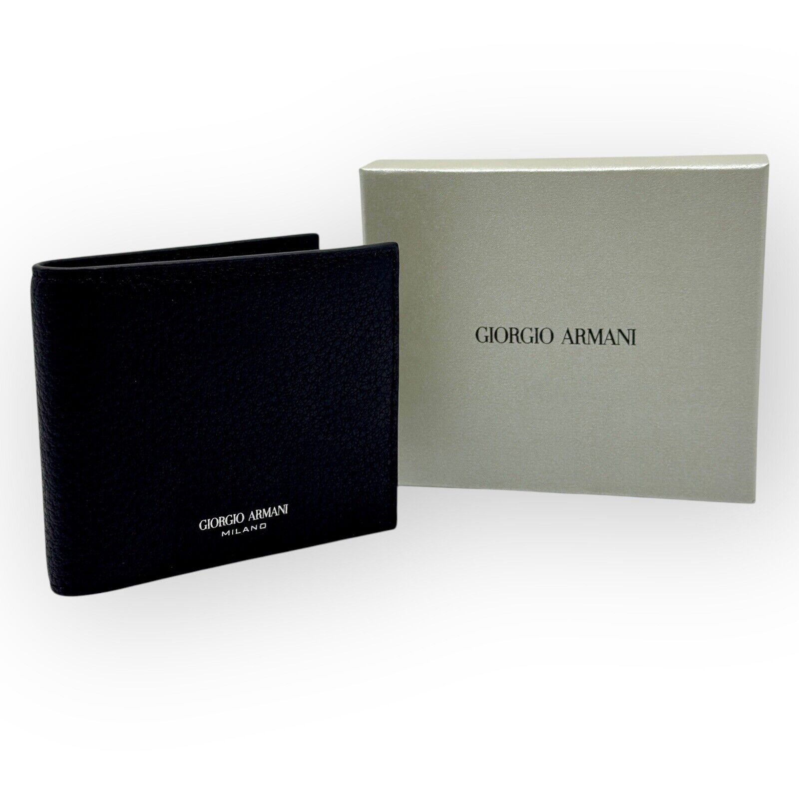 Giorgio Armani Black Textured Leather Bi-fold Mens Wallet Authentic Size ONE SIZE - 9 Thumbnail