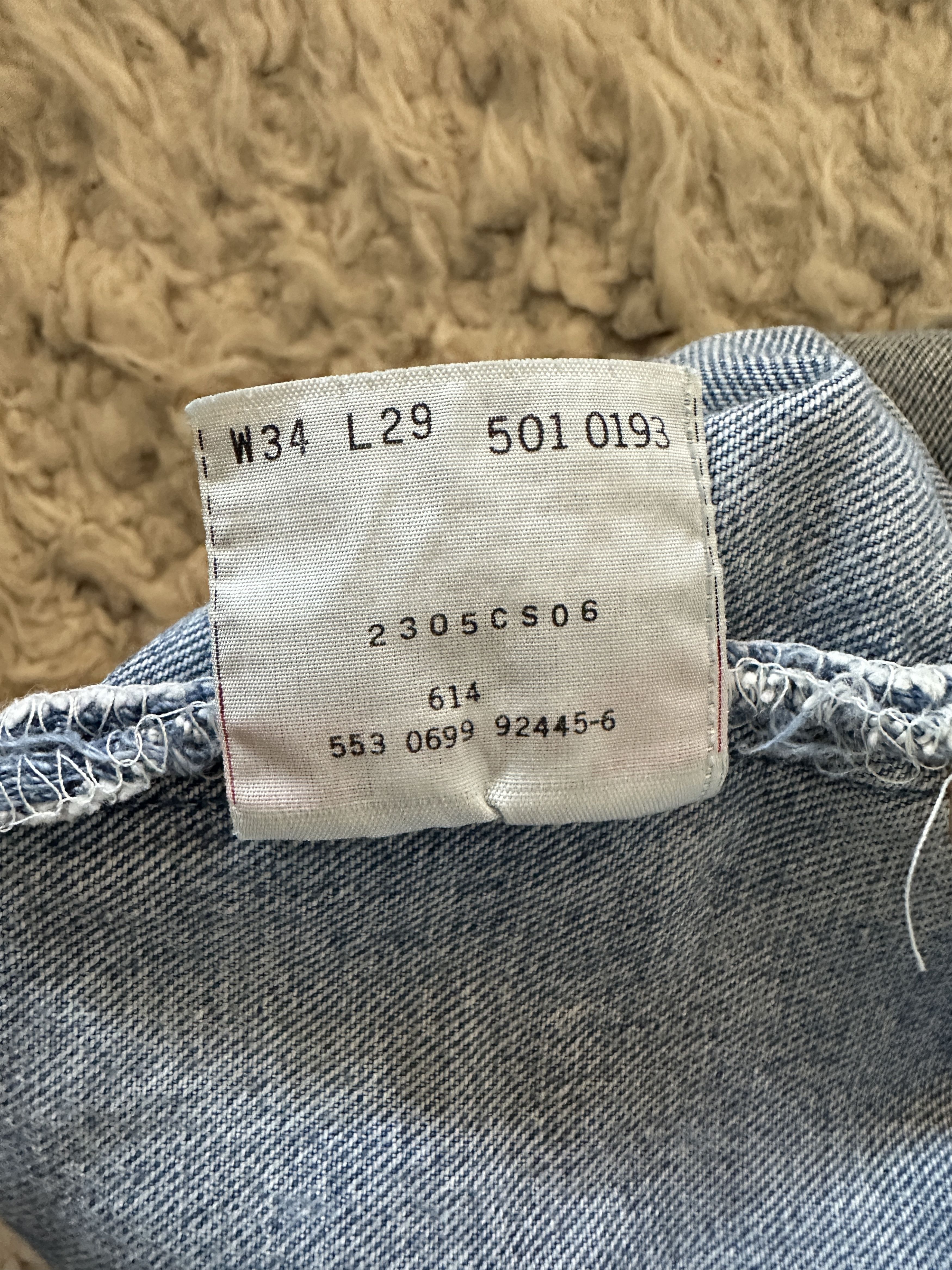 Levi's Vintage Clothing 1999 Levi’s 501 USA Made W34 L29 - Deadstock Vintage Denim Size US 34 / EU 50 - 7 Thumbnail