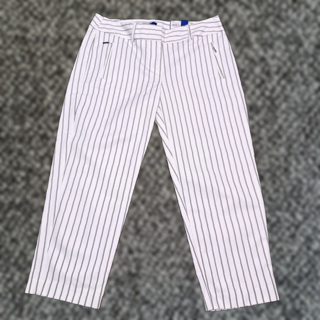 Apt. 9 Apt. 9 Torie Pants Womens 8 White Striped Mid Rise Stretch New Size 30" / US 8 / IT 44 - 1 Thumbnail