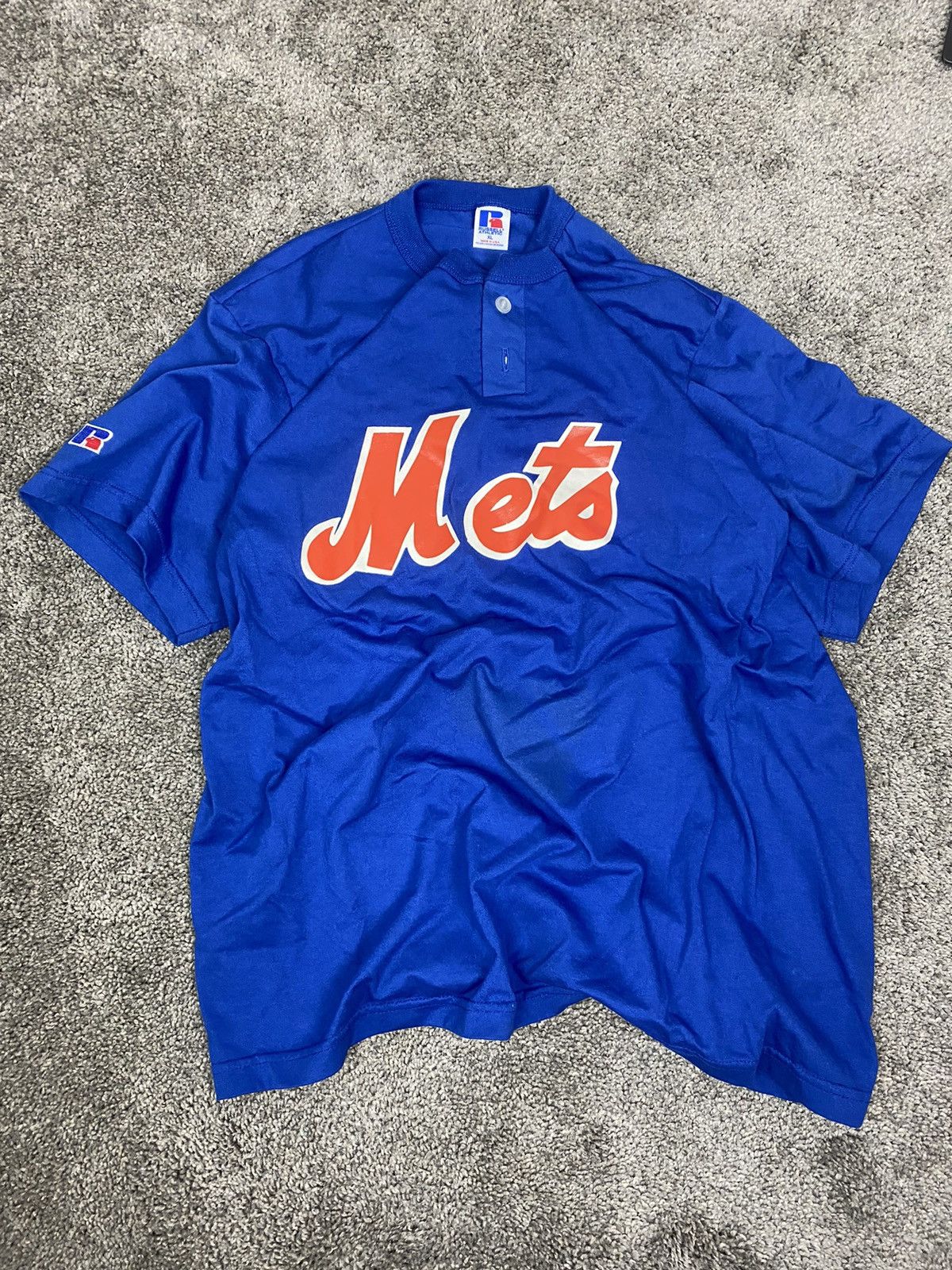 Russell Athletic × Vintage Vintage 90s russell athletic mlb mets tshirt Size US XL / EU 56 / 4 - 1 Thumbnail