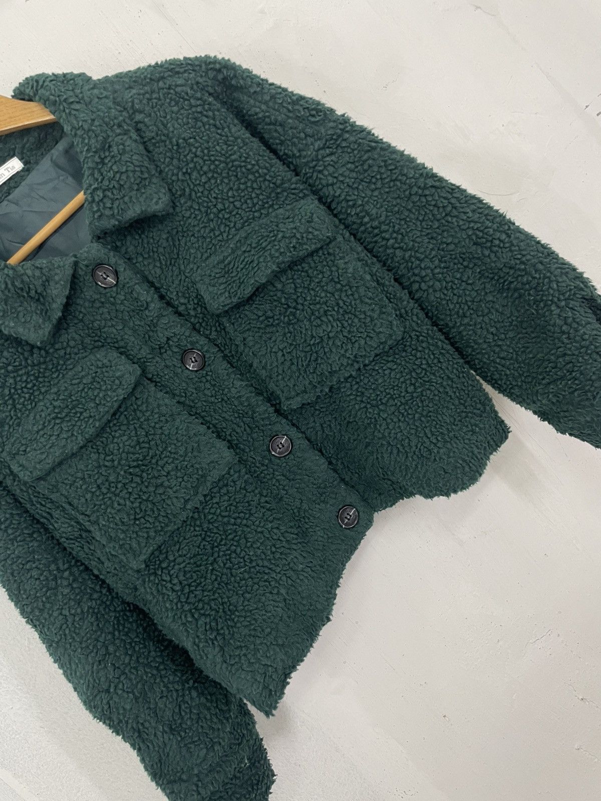 Japanese Brand Lax Dan Tia Pocket Fleece Winter Crop Jacket Size L / US 10 / IT 46 - 4 Thumbnail
