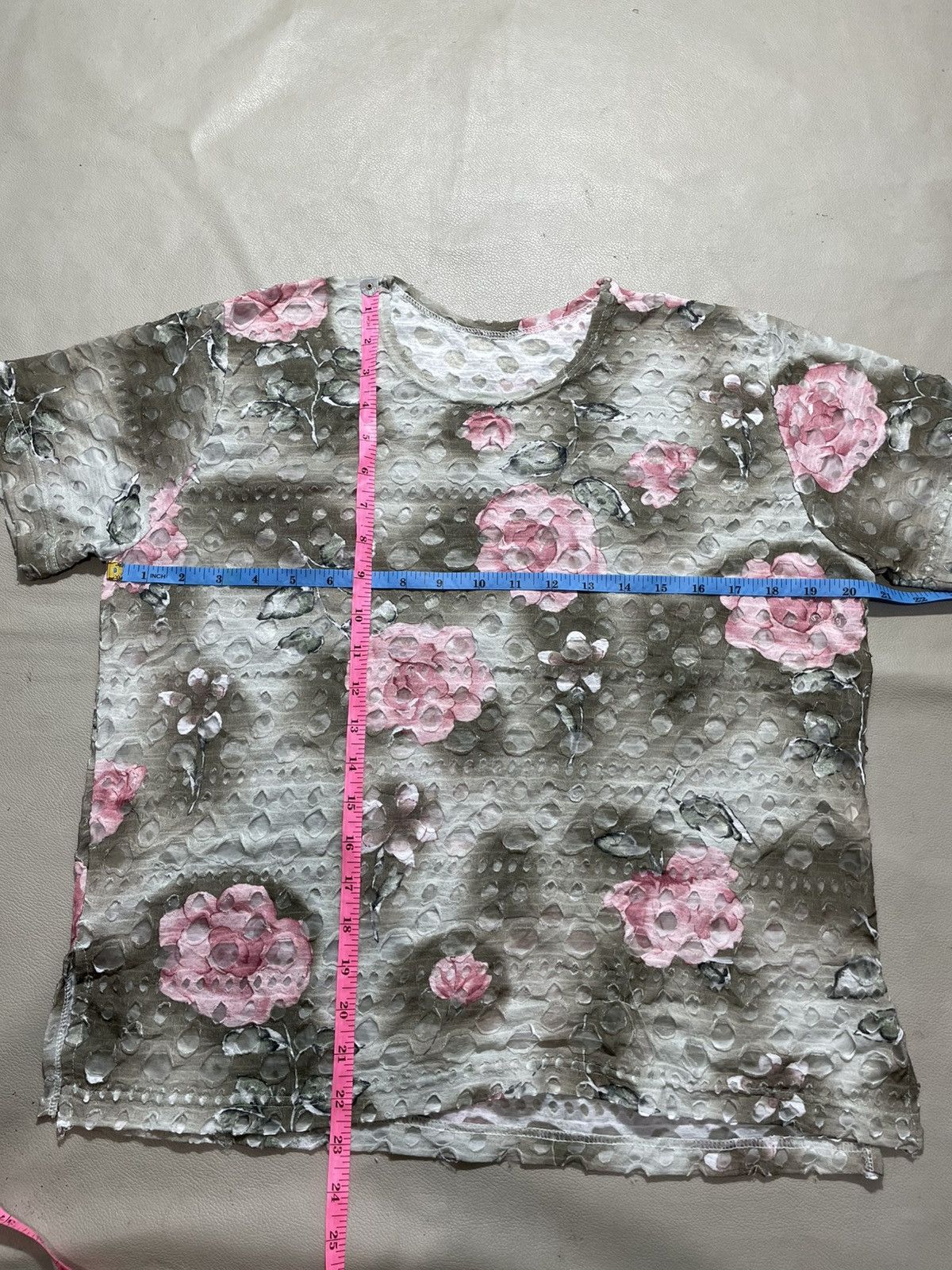 Issey Miyake Undefined Distressed Tshirt Flower Hole pattern Issey Style Size US M / EU 48-50 / 2 - 7 Thumbnail