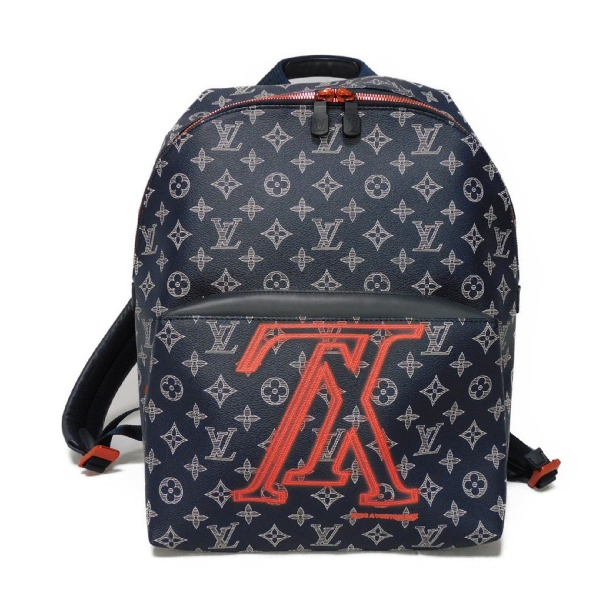 image of Louis Vuitton Backpack Apollo Lv Flower Navy Pink Monogram Ink Upside Down M43676 Men's Bag in Cora