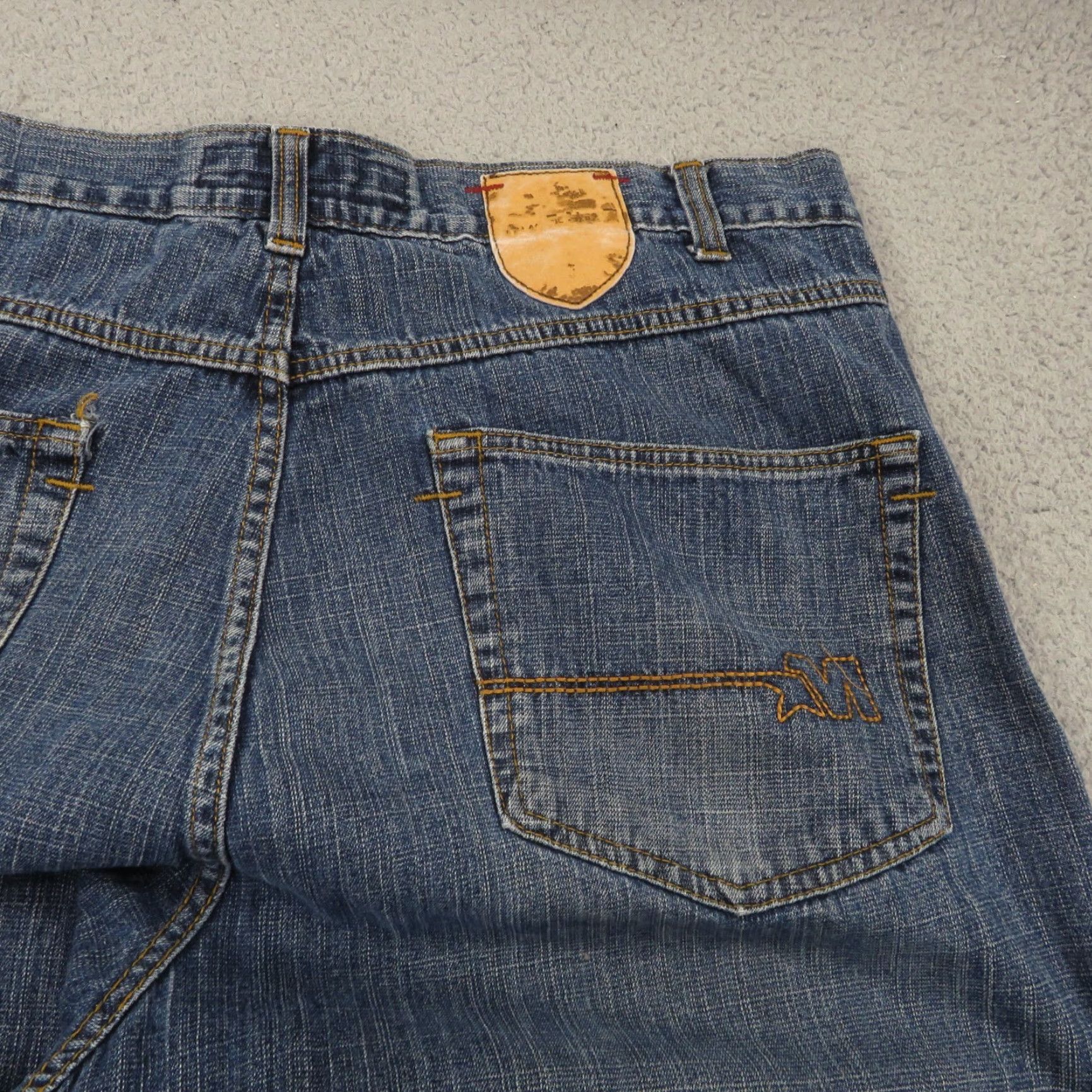 Vintage Mecca Baggy Jeans Men 40 Y2K Embroidered Skater Grunge Wide 10" Leg Opening VTG Denim Jeans 5-Pocket Mens Regular Blue Cotton High Rise Size US 40 / EU 56 - 5 Thumbnail